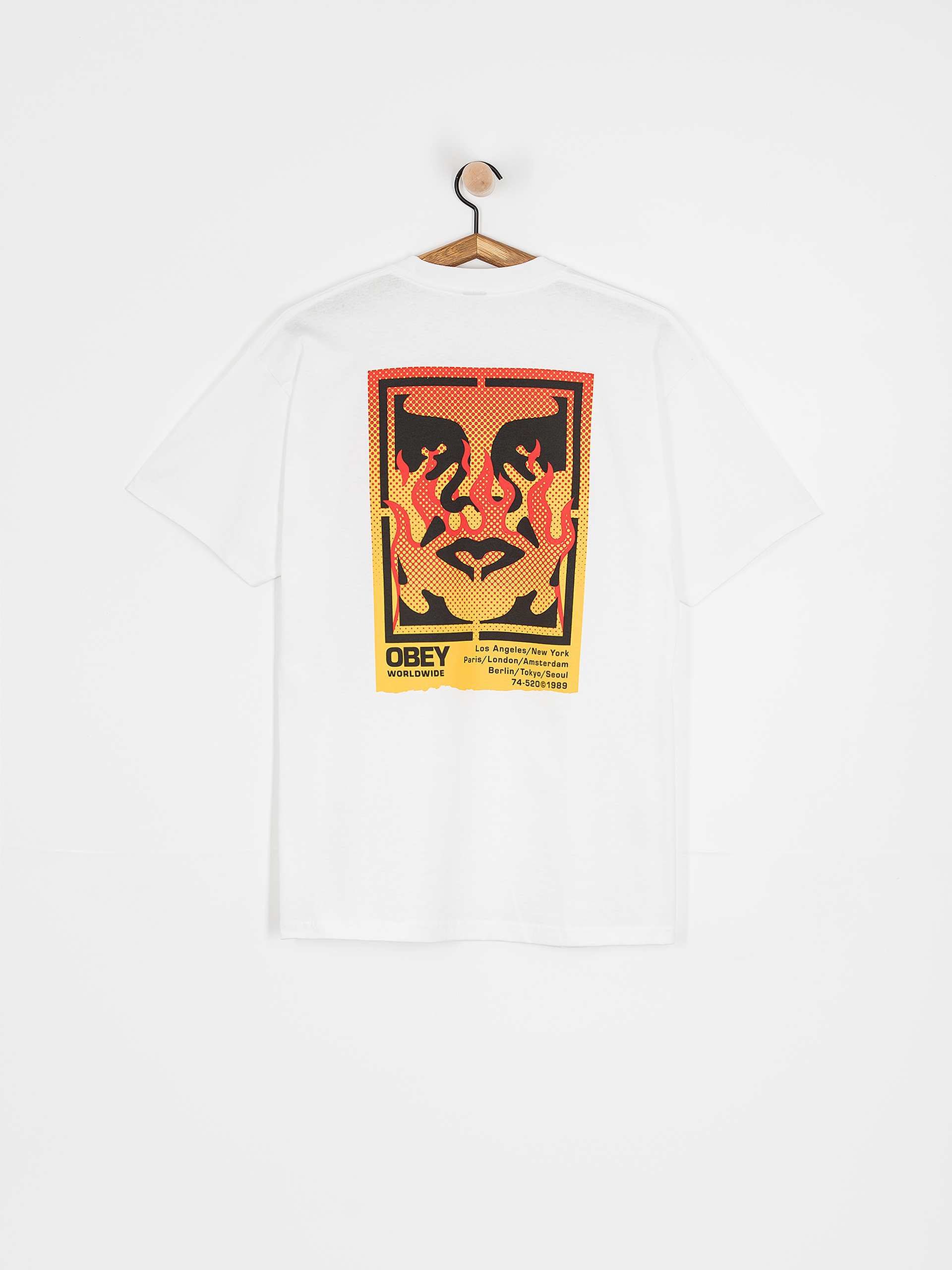 T-shirt OBEY Icon Stencil Flame (white)