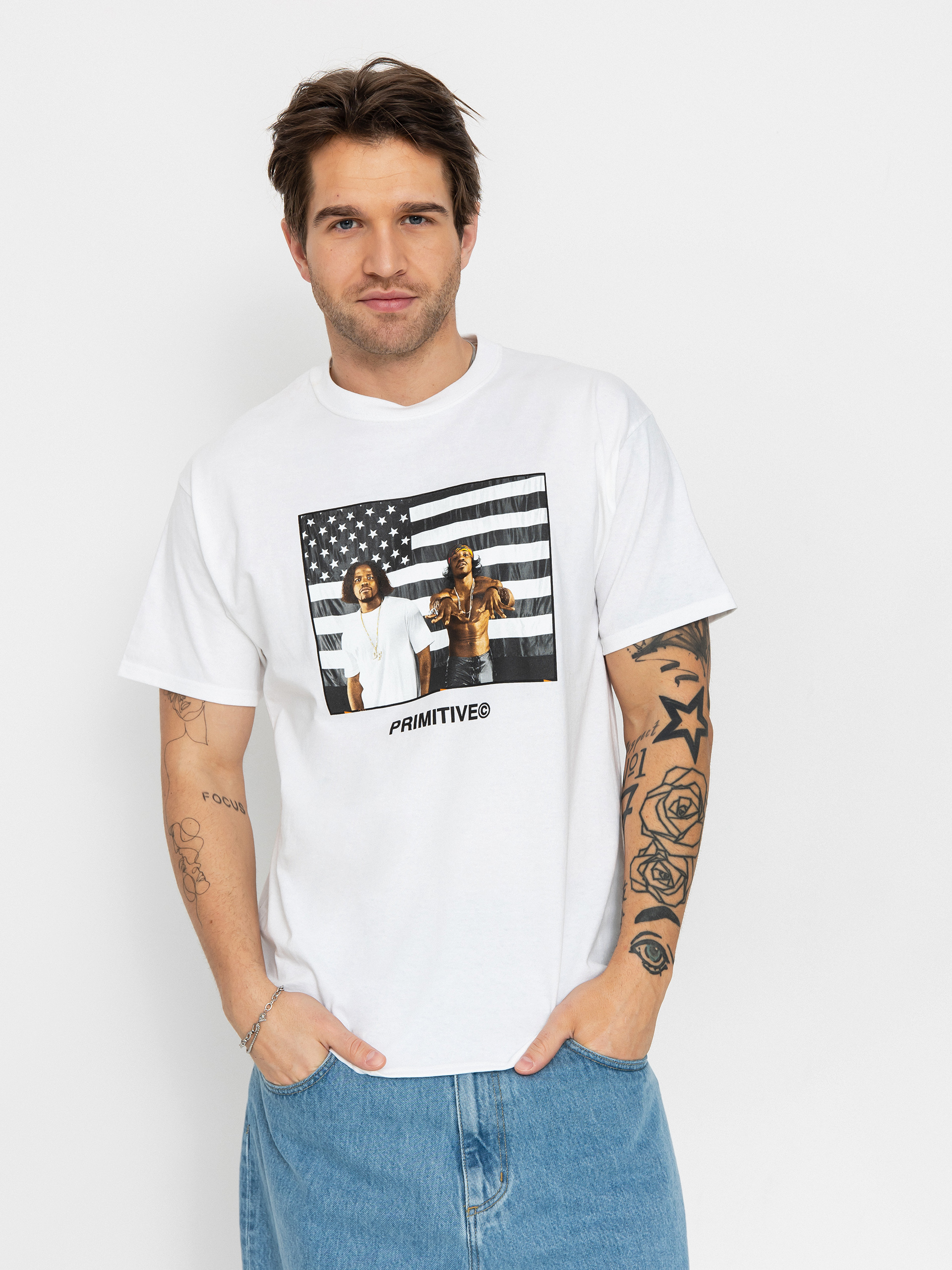 T-shirt Primitive Stripes (white)