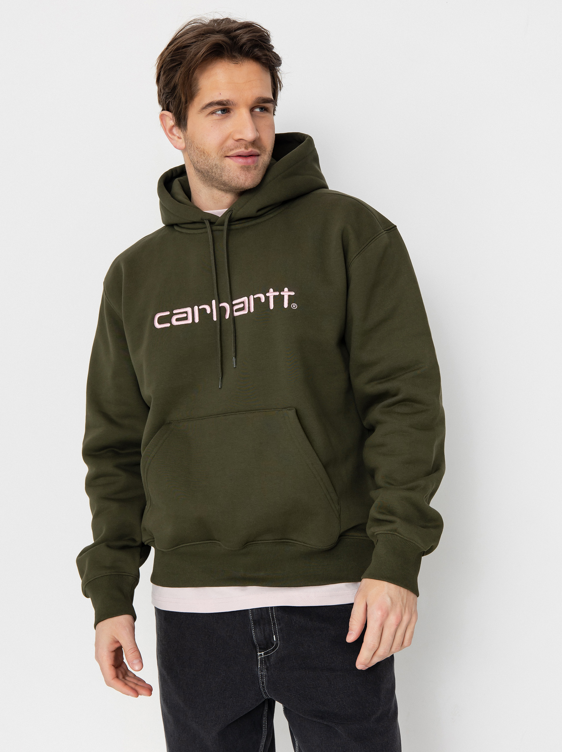 Bluza z kapturem Carhartt WIP Carhartt HD (turtle/air pink)