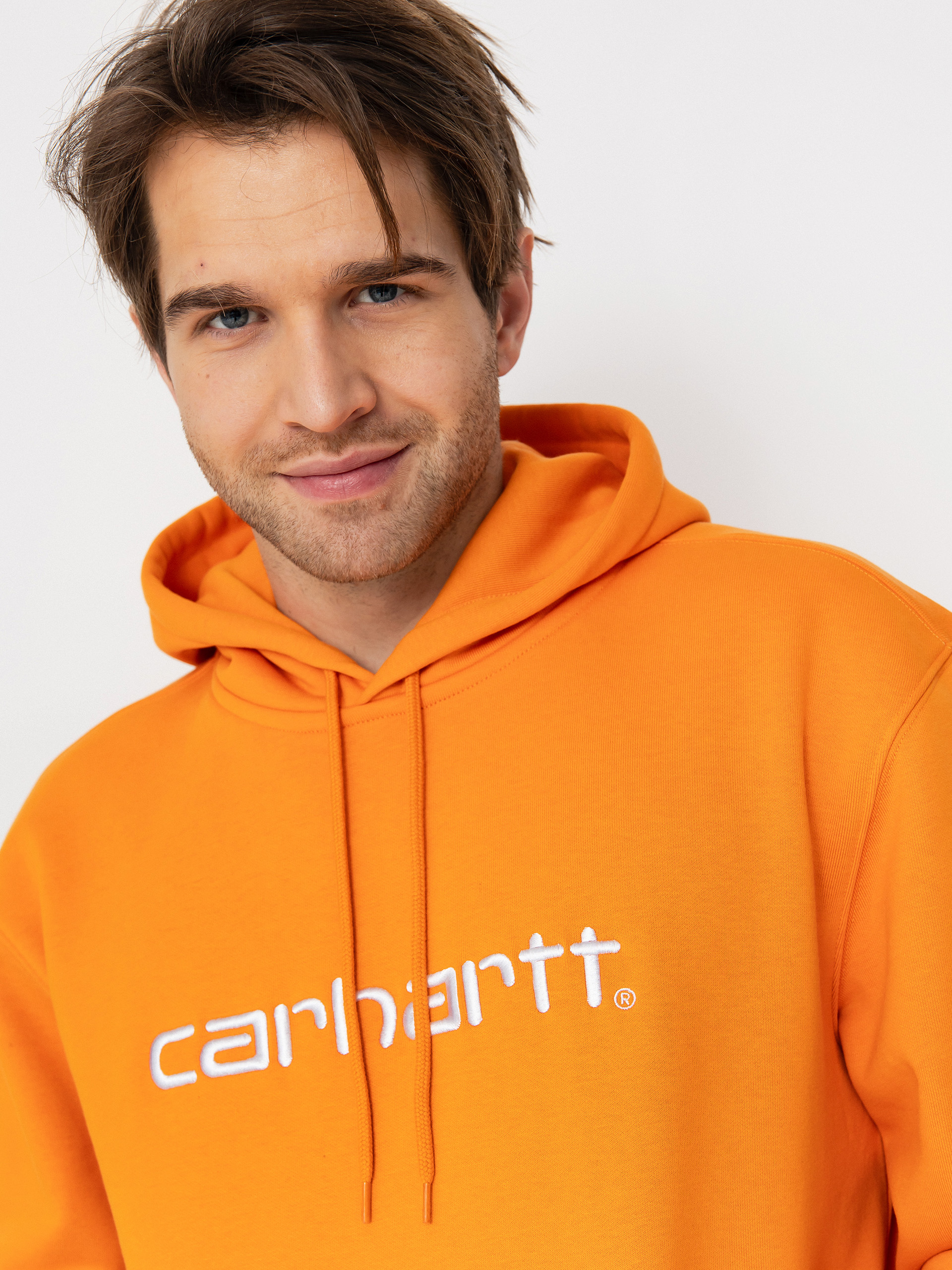 Bluza z kapturem Carhartt WIP Carhartt HD (pumpkin/white)