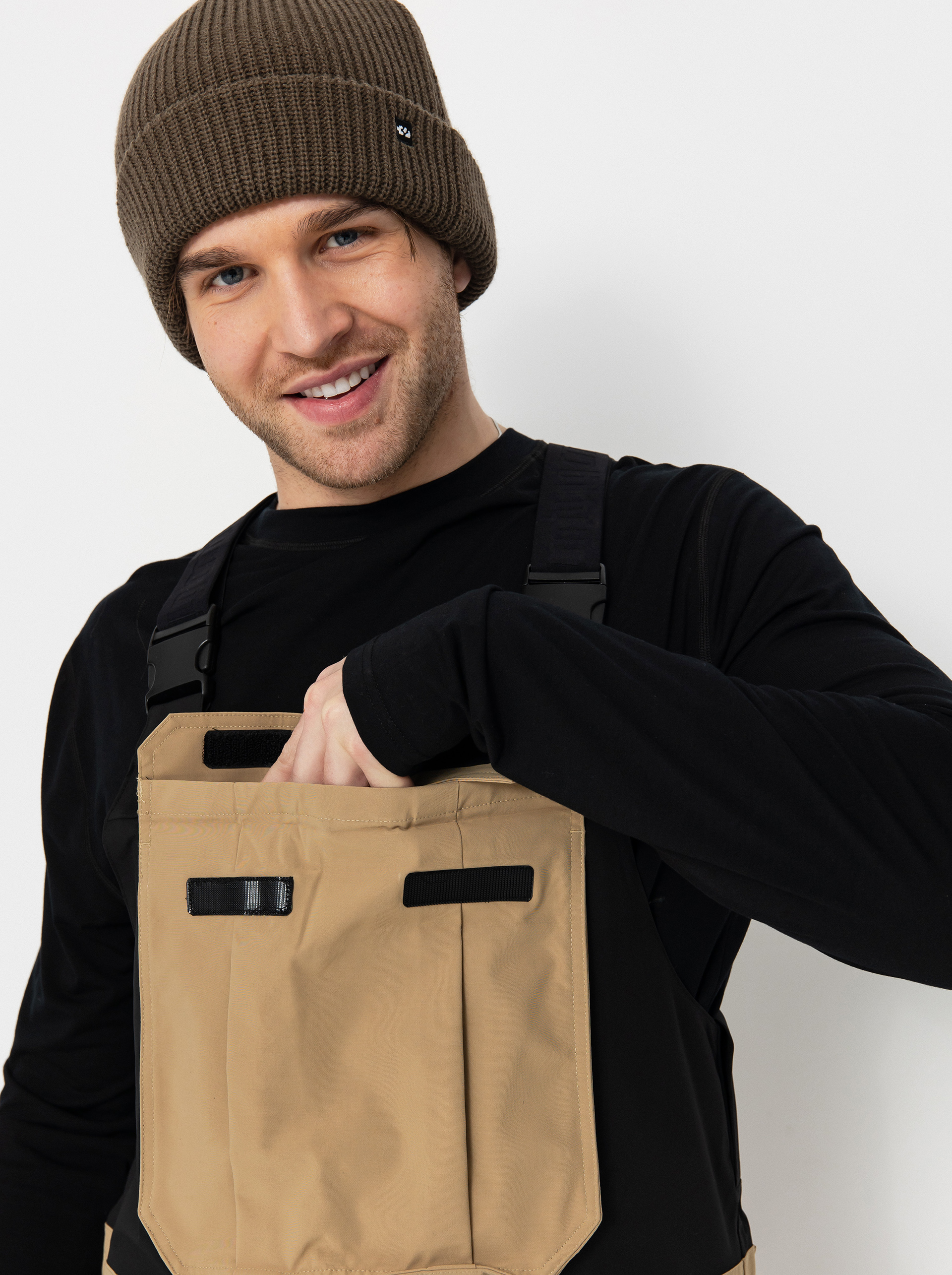 Męskie Spodnie snowboardowe ThirtyTwo Basement Bib (khaki)