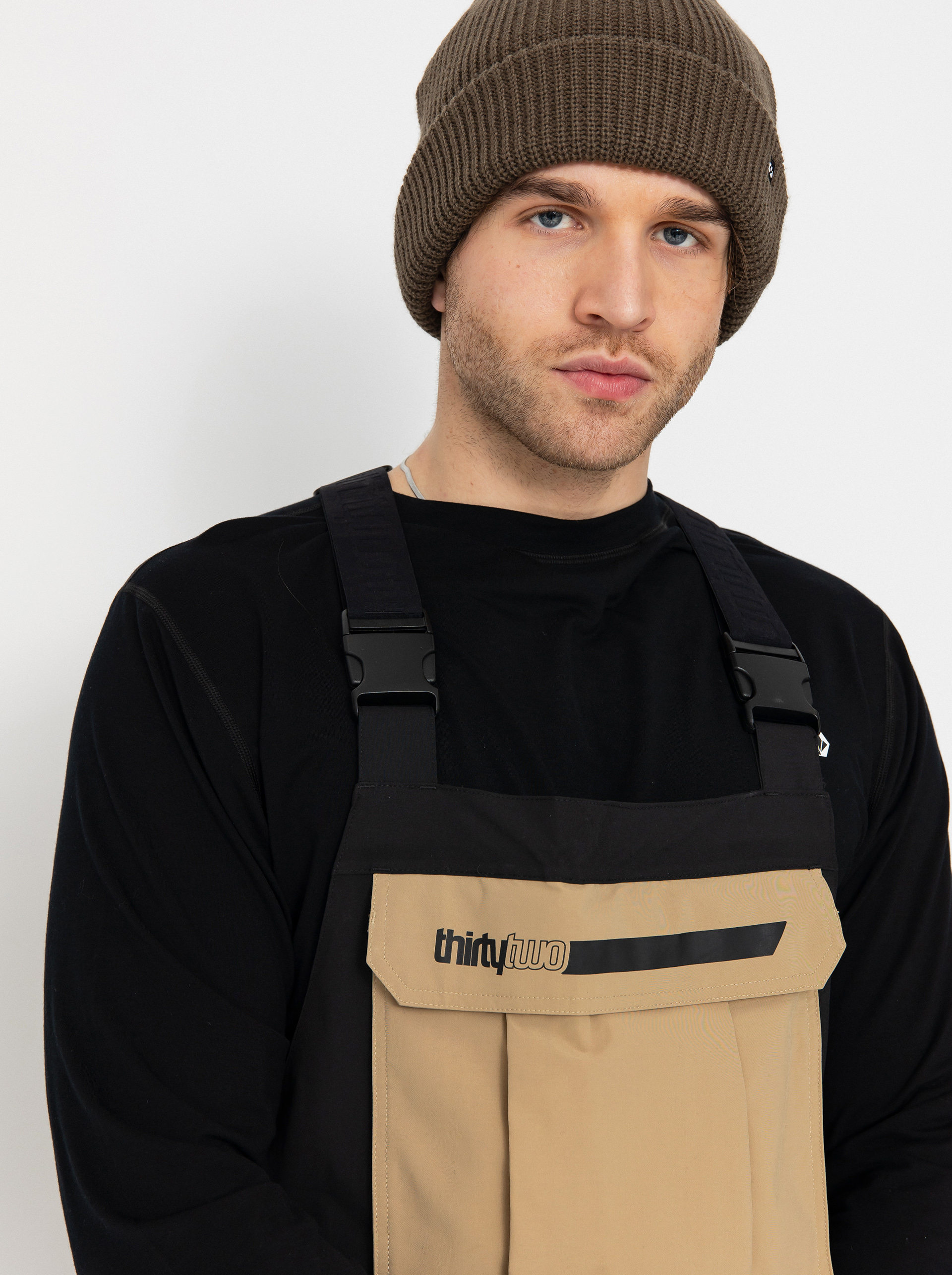 Męskie Spodnie snowboardowe ThirtyTwo Basement Bib (khaki)