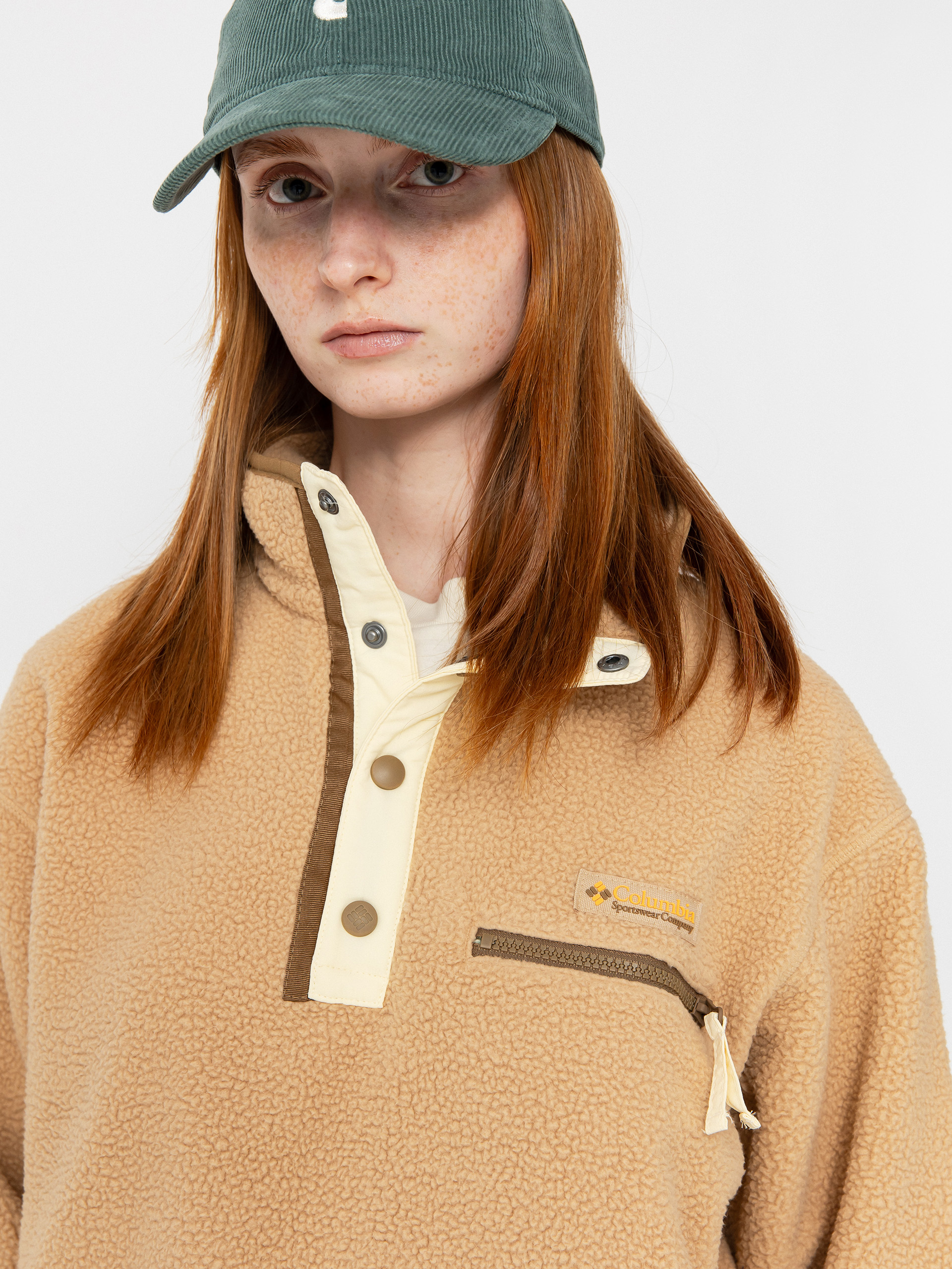 Damski Polar Columbia Helvetia II Cropped Half Snap (canoe)