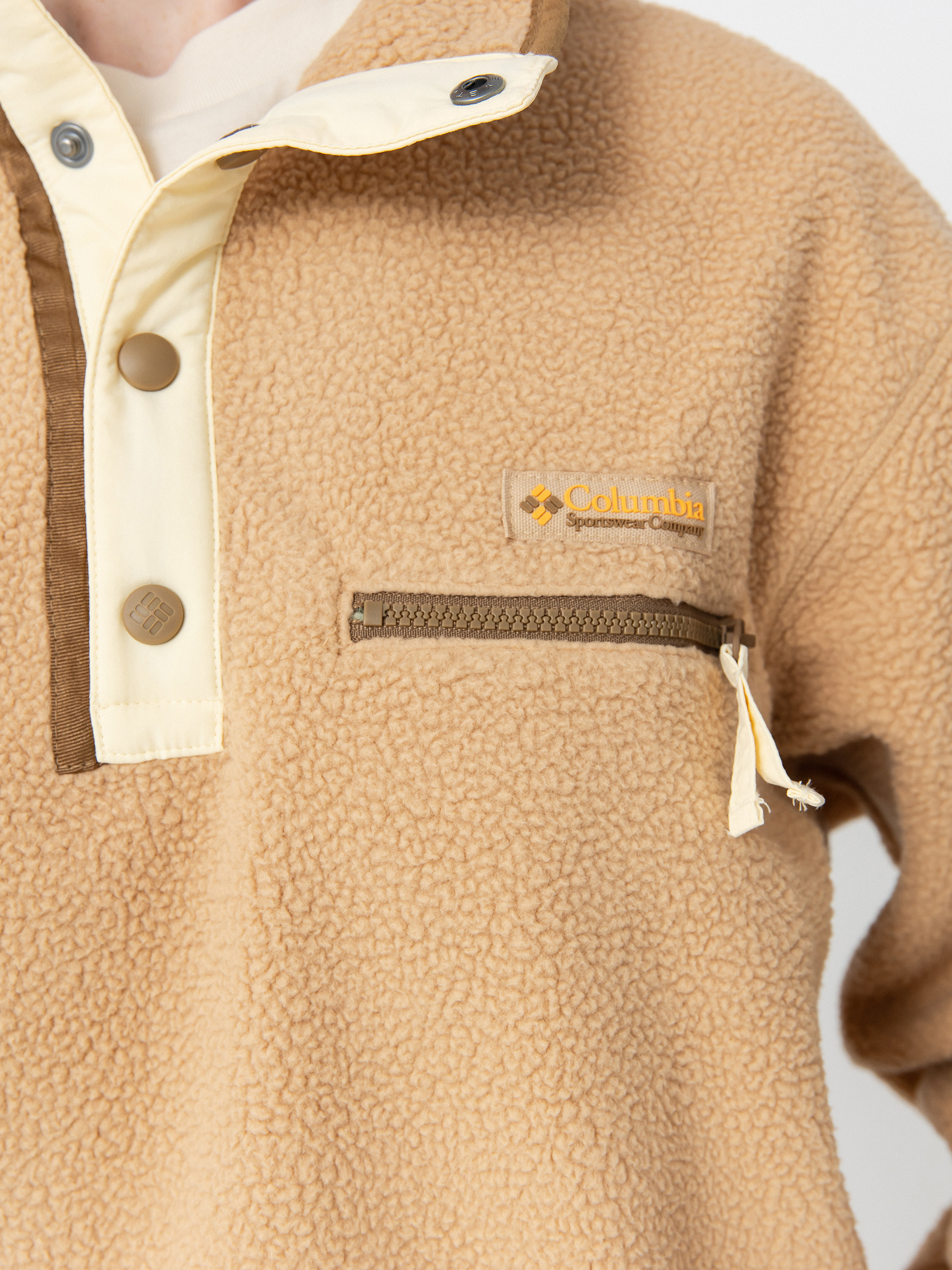 Polar Columbia Helvetia II Cropped Half Snap Wmn - beżowy (canoe)