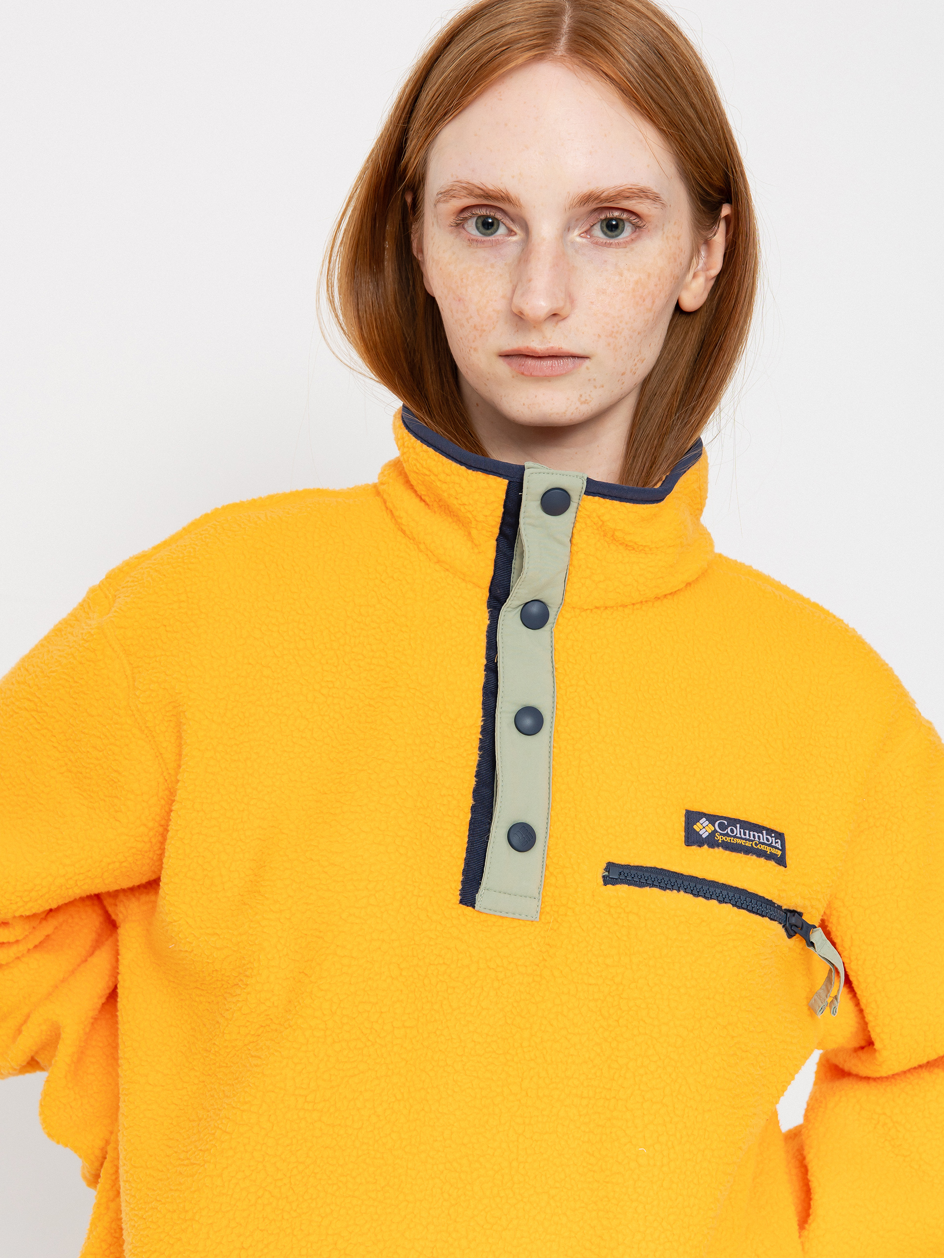 Damski Polar Columbia Helvetia II Cropped Half Snap (summer orange)