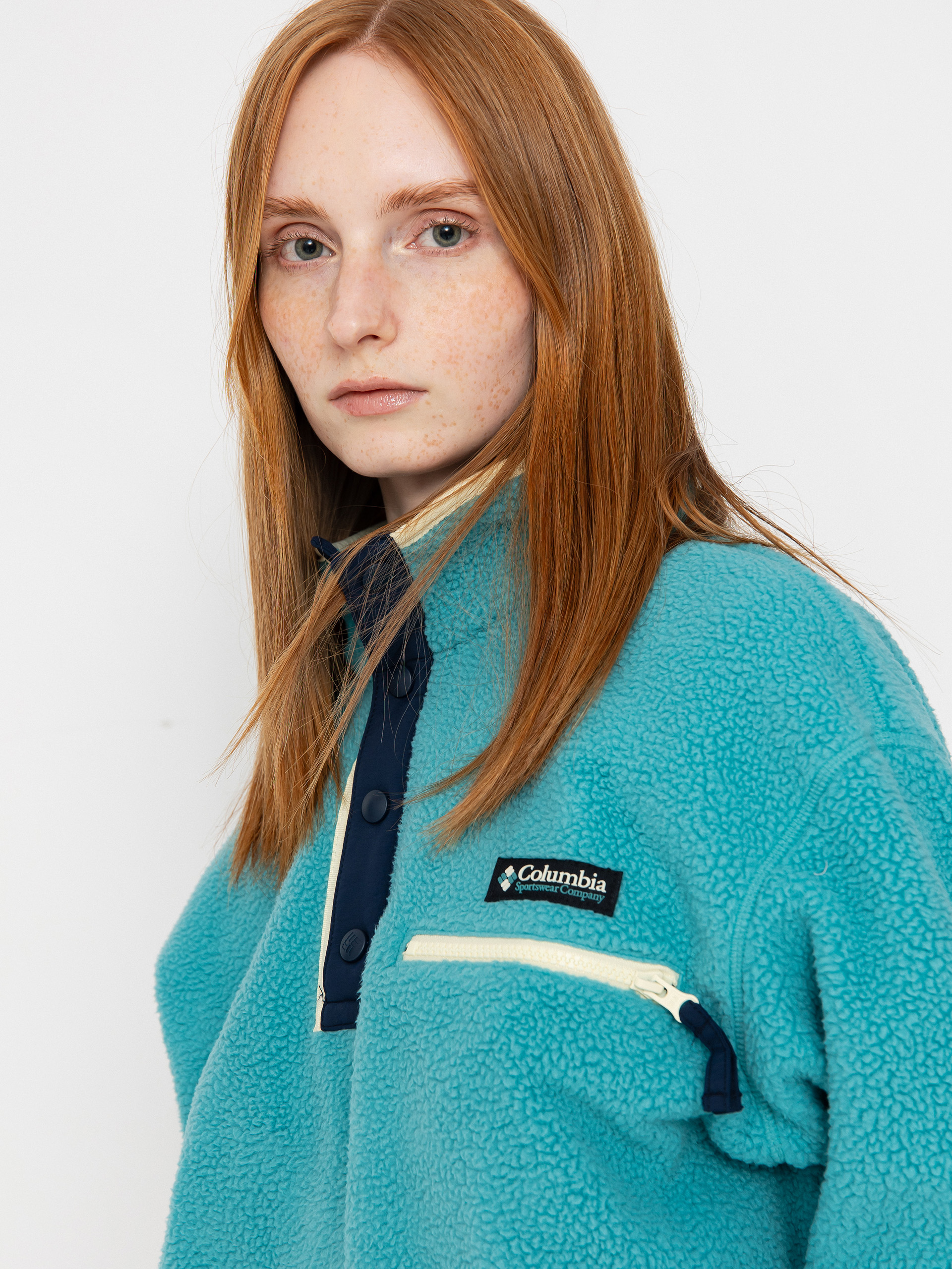 Damski Polar Columbia Helvetia II Cropped Half Snap (teal)