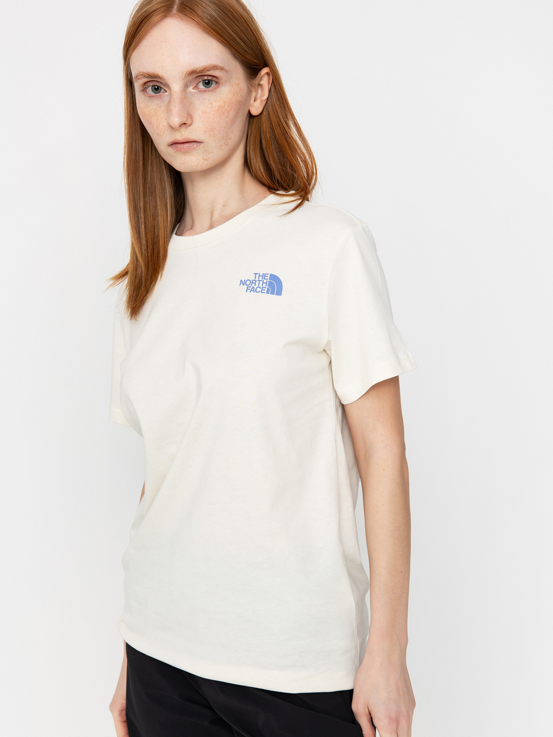 T-shirt The North Face Box Nse Tailgrid Infill Relaxed Wmn (white dune/virtual blue)