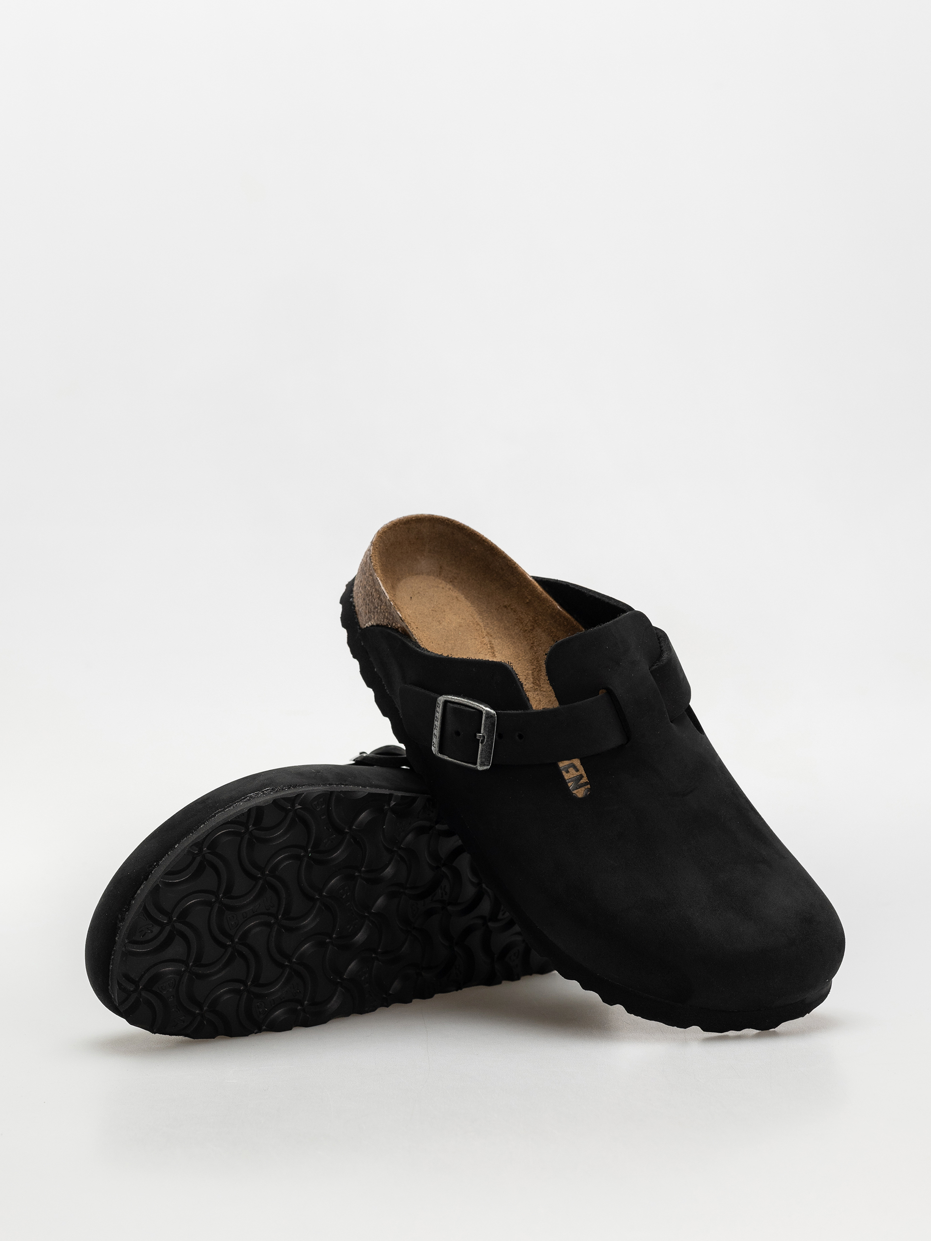 靴 BIRKENSTOCK BOSTON 38 narrow Klapki Birkenstock Boston Oiled Leather Narrow Wmn - szary (black)