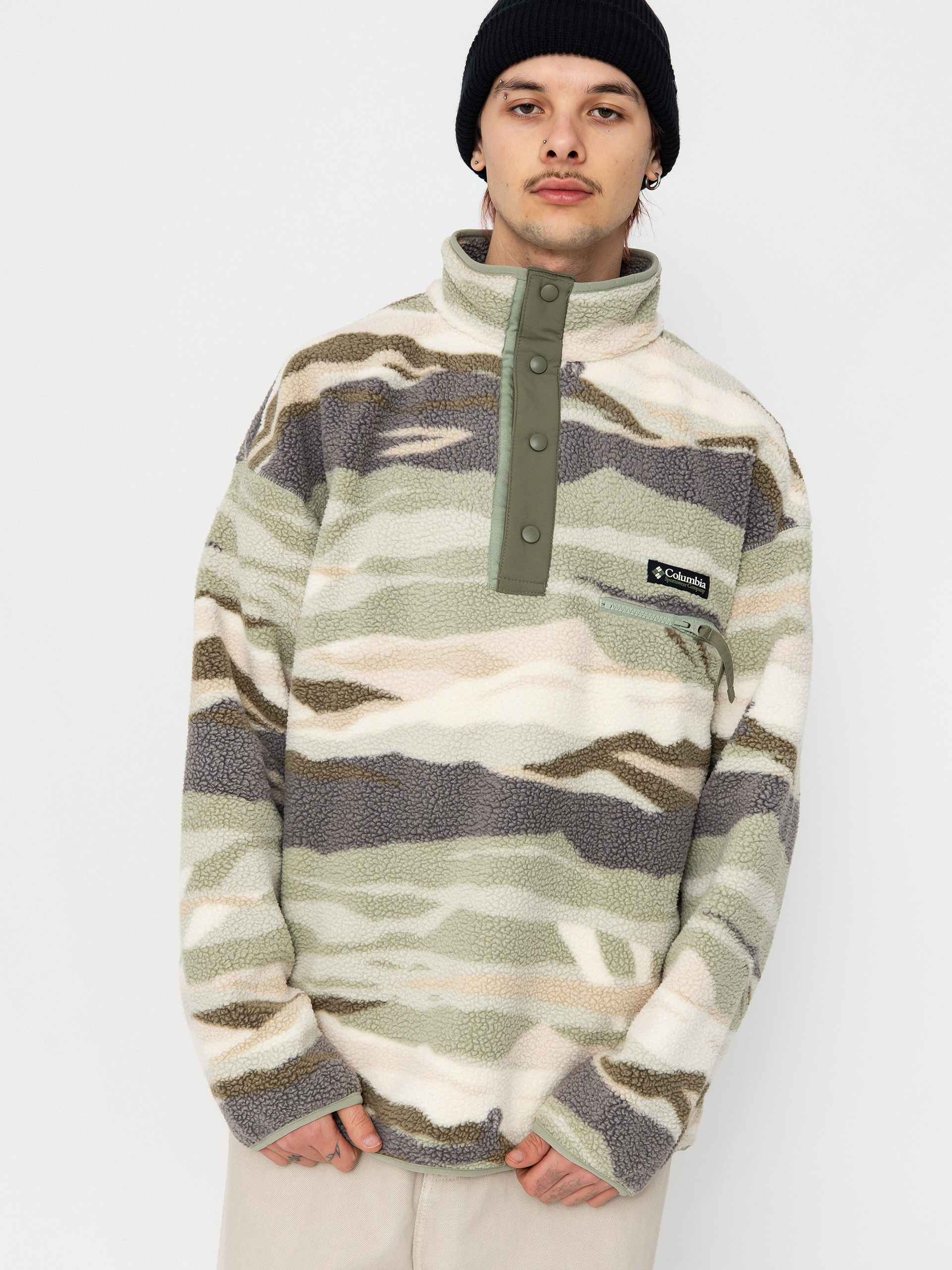 ほ Polar Columbia Helvetia II Printed Half Snap - camo (safari rouge va)