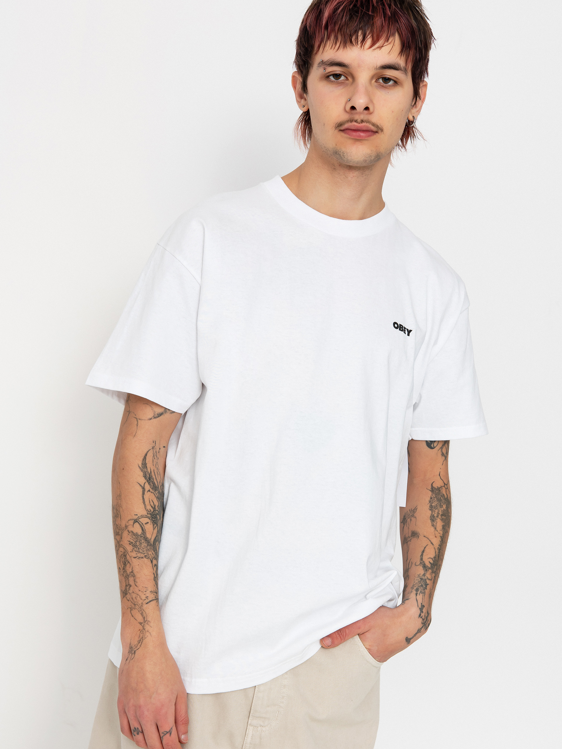 T-shirt OBEY Icon Stencil Flame (white)