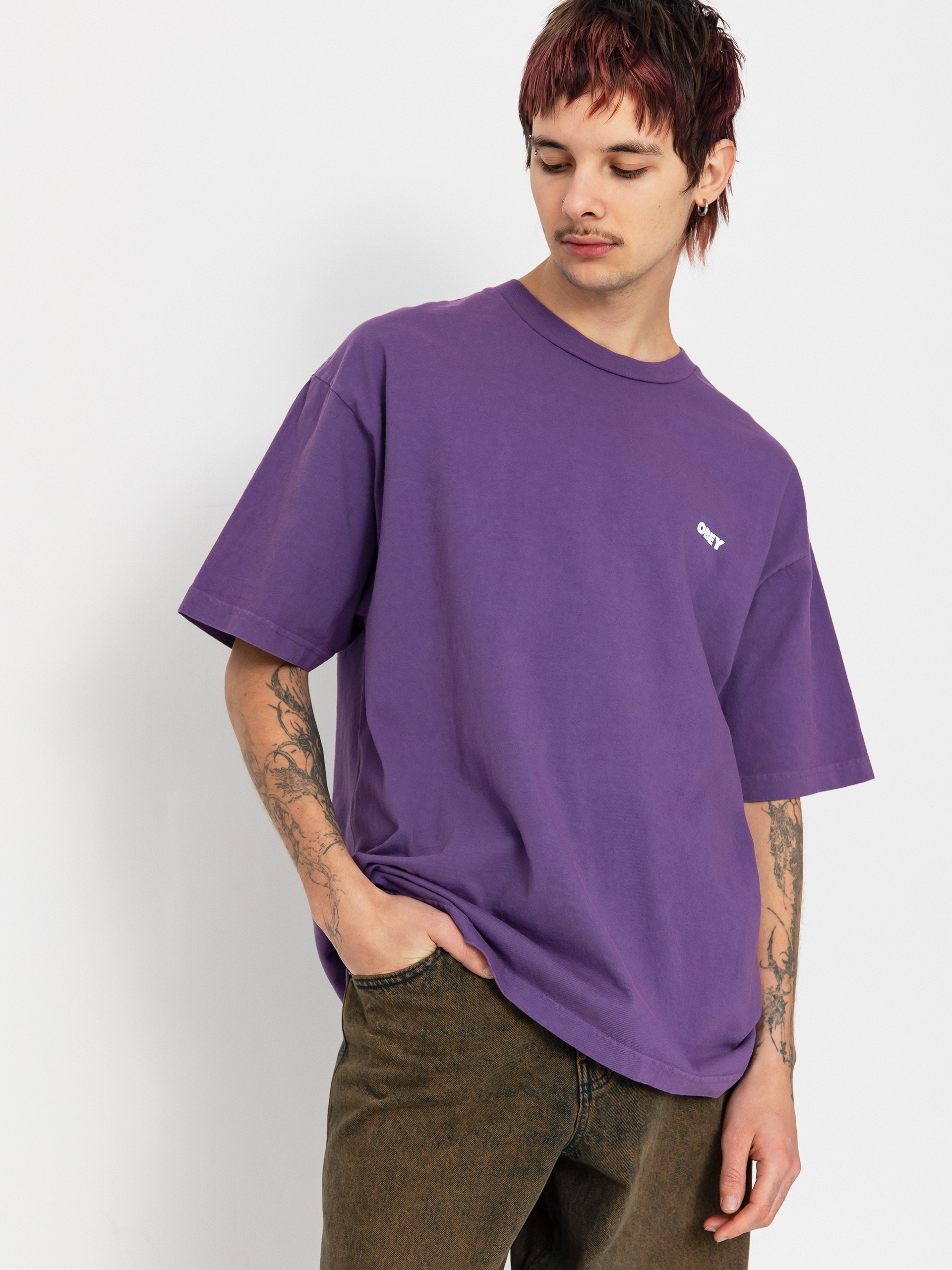 T-shirt OBEY Bold Icon Face (pigment imperial purple)