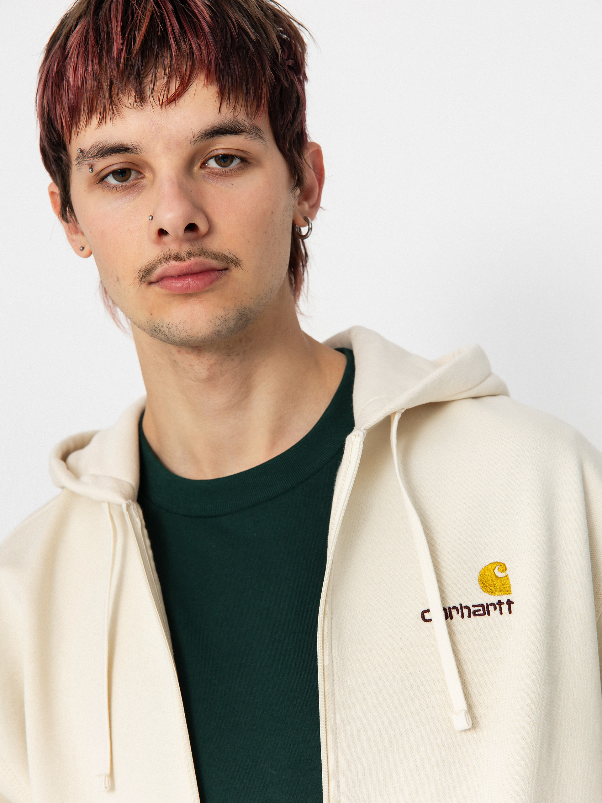 Bluza z kapturem Carhartt WIP American Script ZHD (natural)