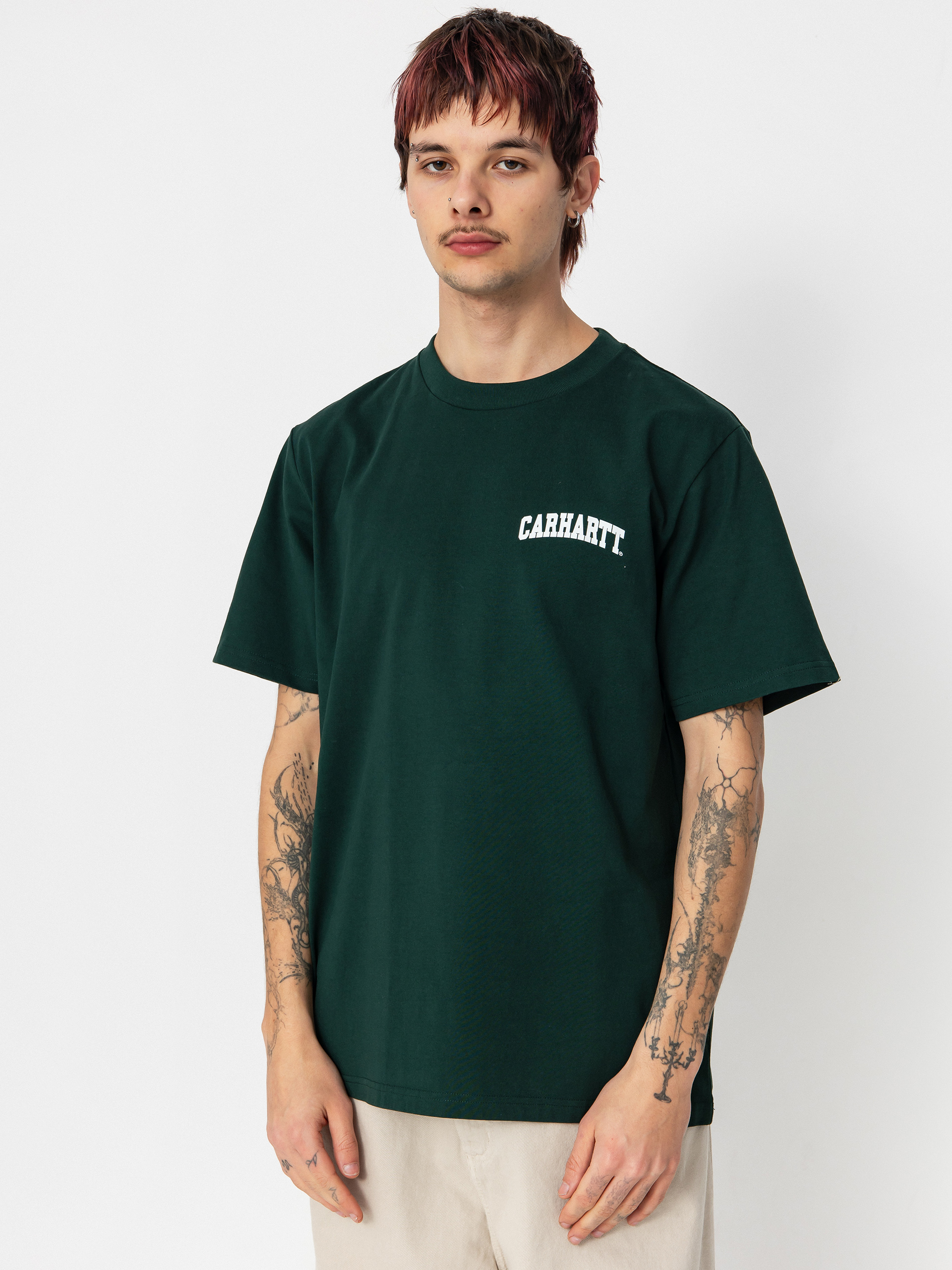 T-shirt Carhartt WIP University Script (conifer/white)