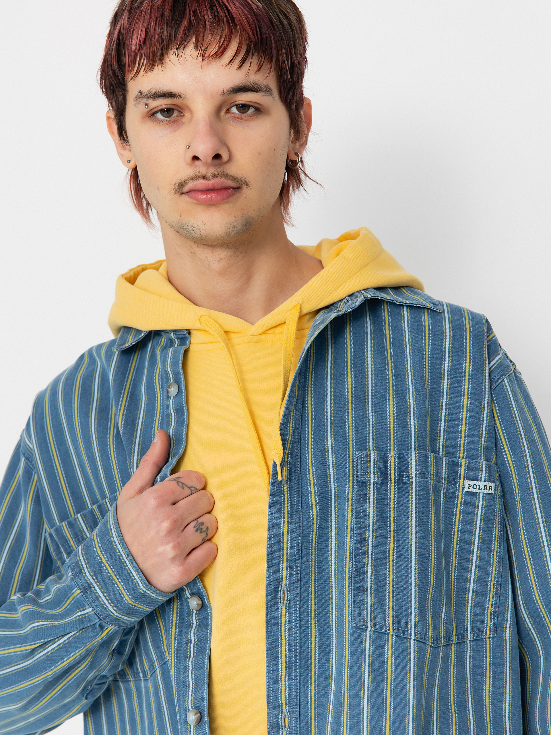 Koszula Polar Skate Mike Denim (blue/yellow)