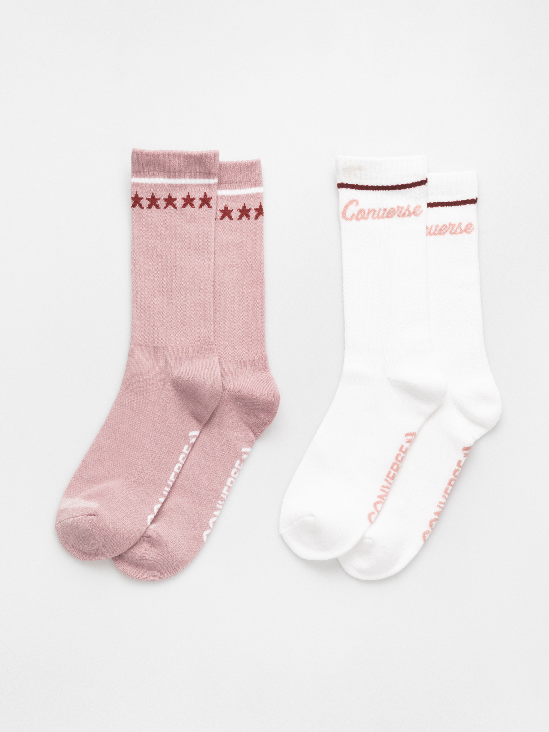 Skarpetki Converse Stars Retro Logo Crew 2Pk Wmn (white/horizon pink)