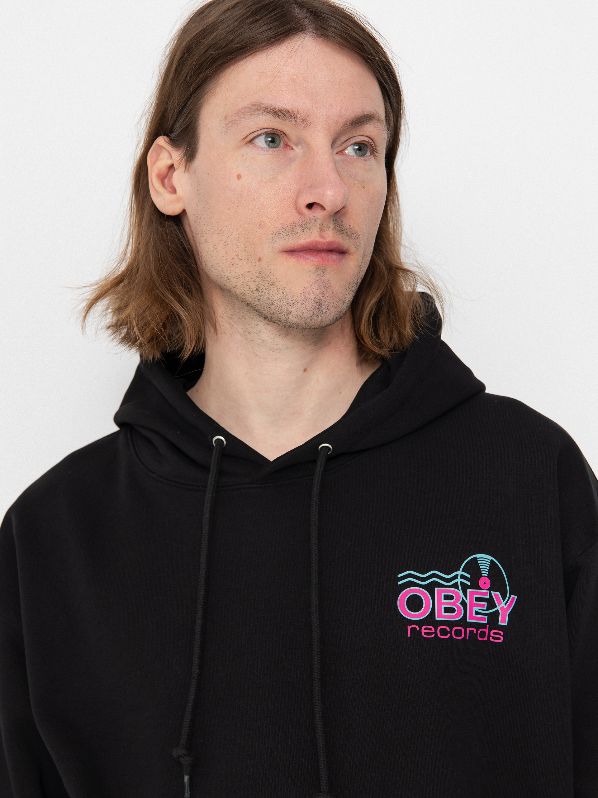 Bluza OBEY Records Sound Waves (black)