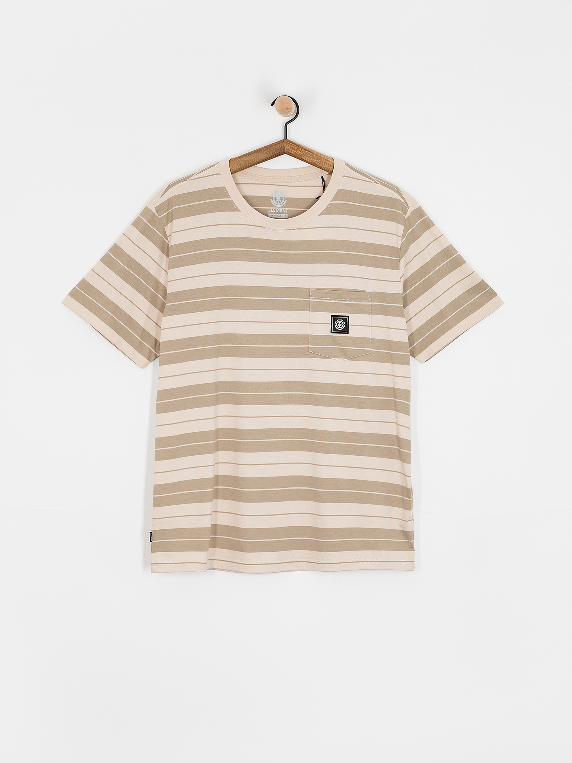 T-shirt Element Basic Pocket Label - srebrny (oat milk/aluminium)
