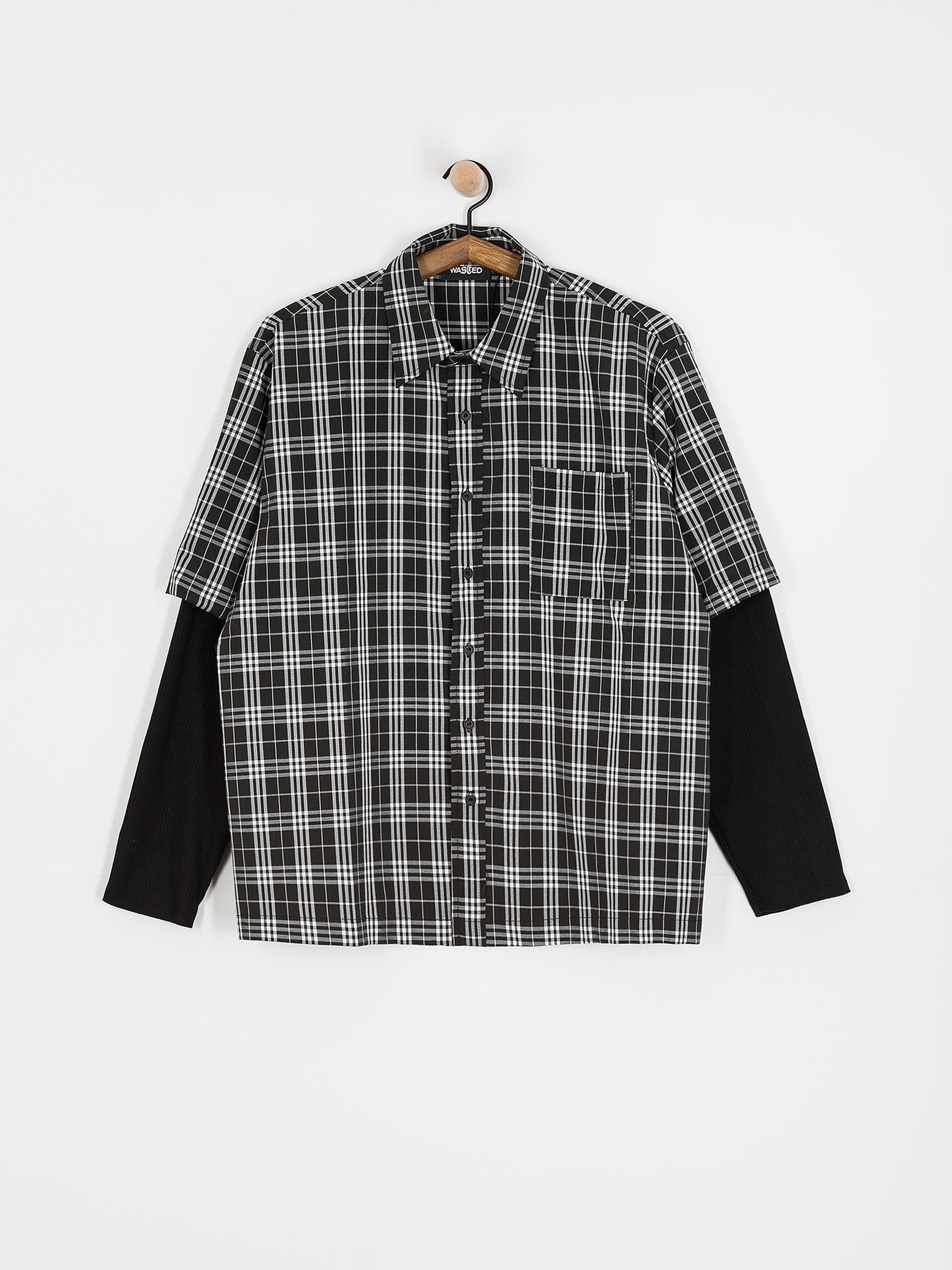 Koszula Wasted Paris Yard Tartan Shirt Age (black/white)