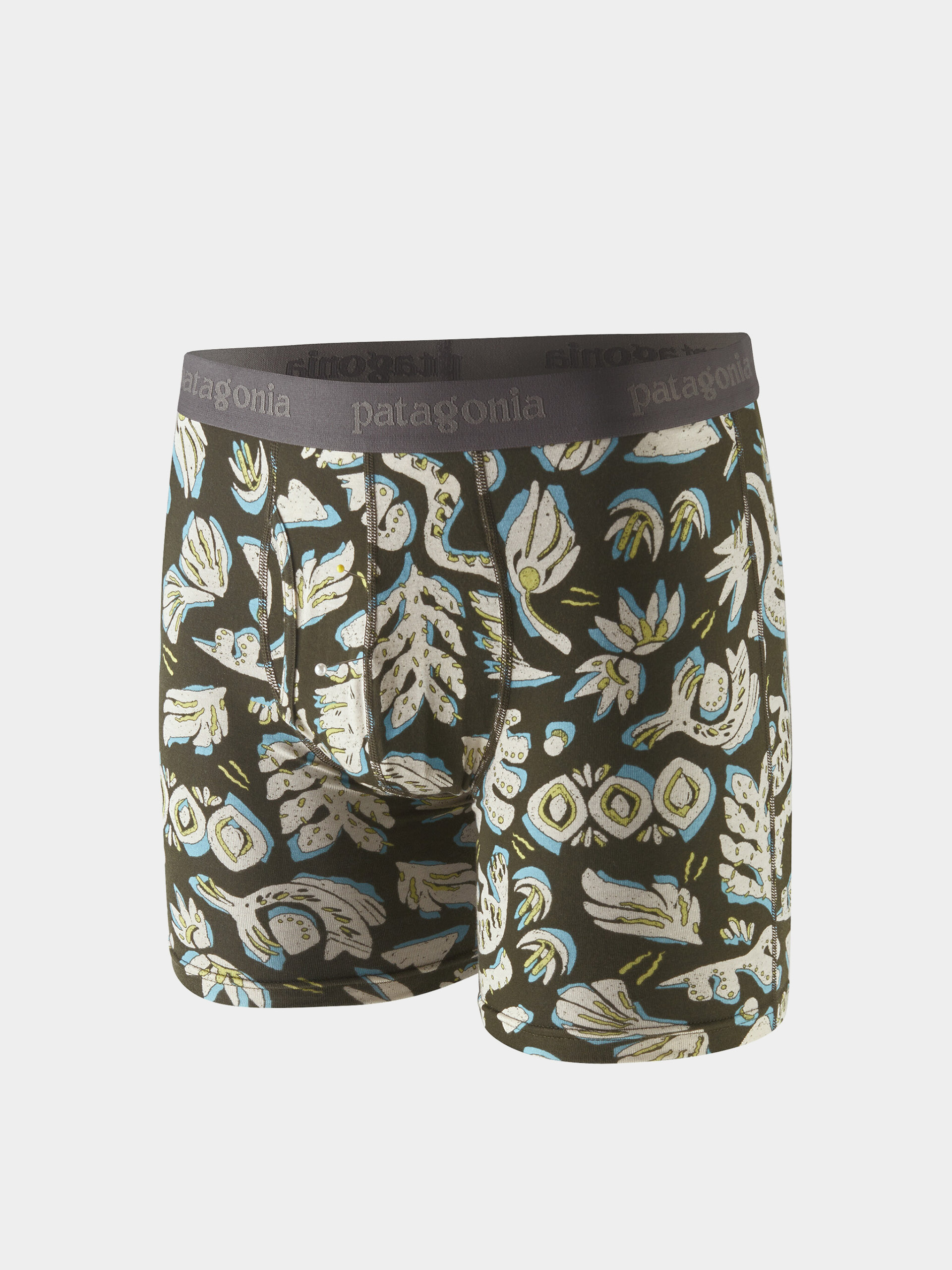 Bokserki Patagonia Essential Boxer Briefs 6in (across oceans/pine needle green)