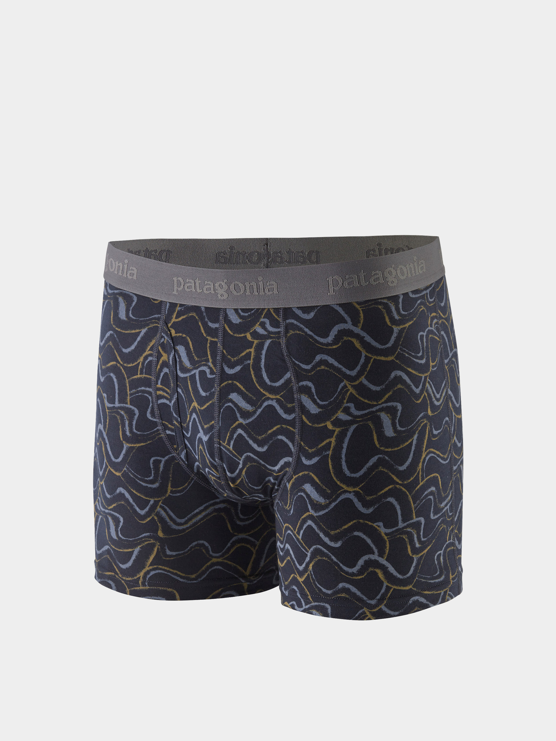 Bokserki Patagonia Essential Boxer Briefs 3in (small currents/pitch blue)