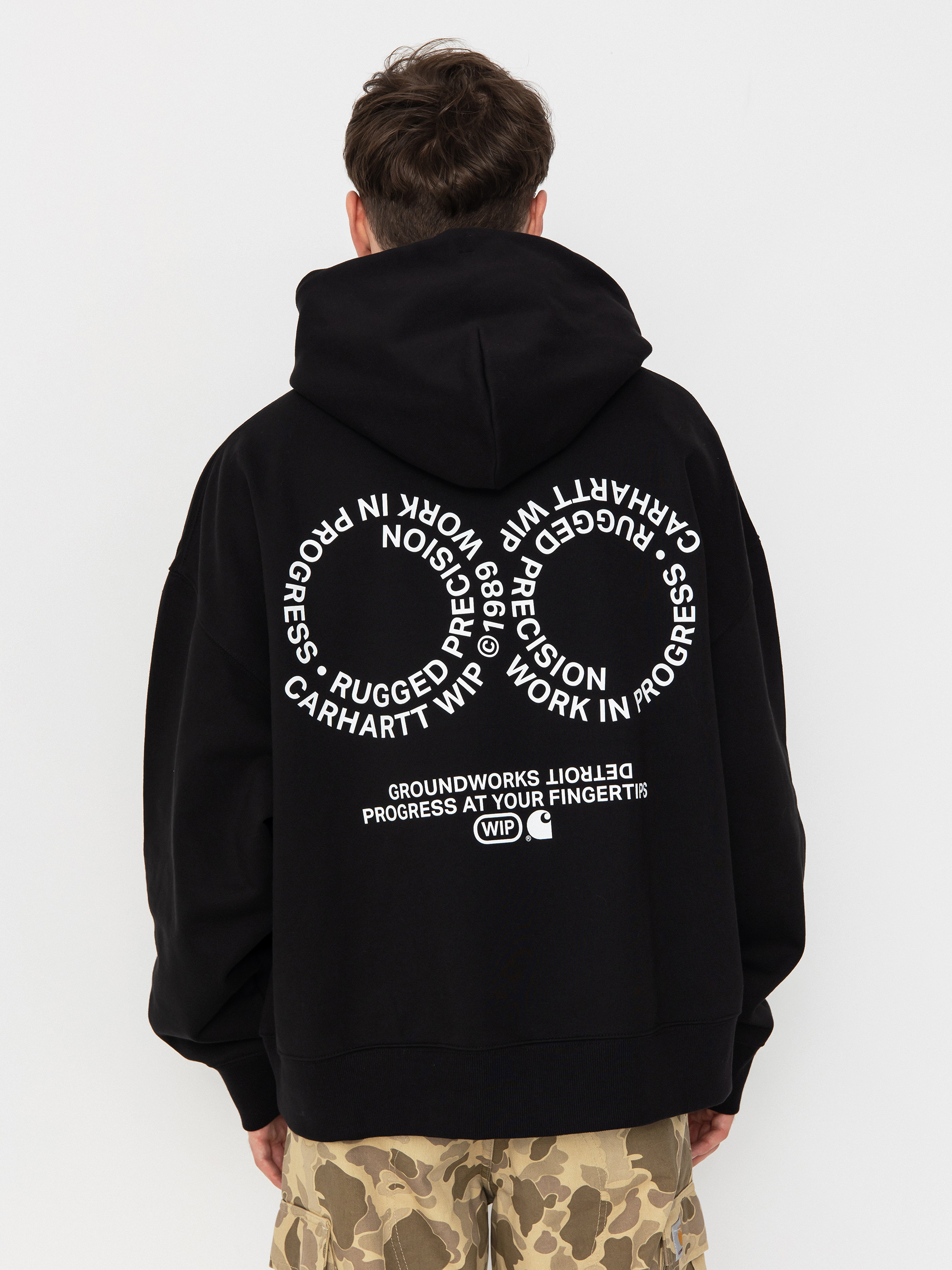 Bluza z kapturem Carhartt WIP Rotation HD (black/white)