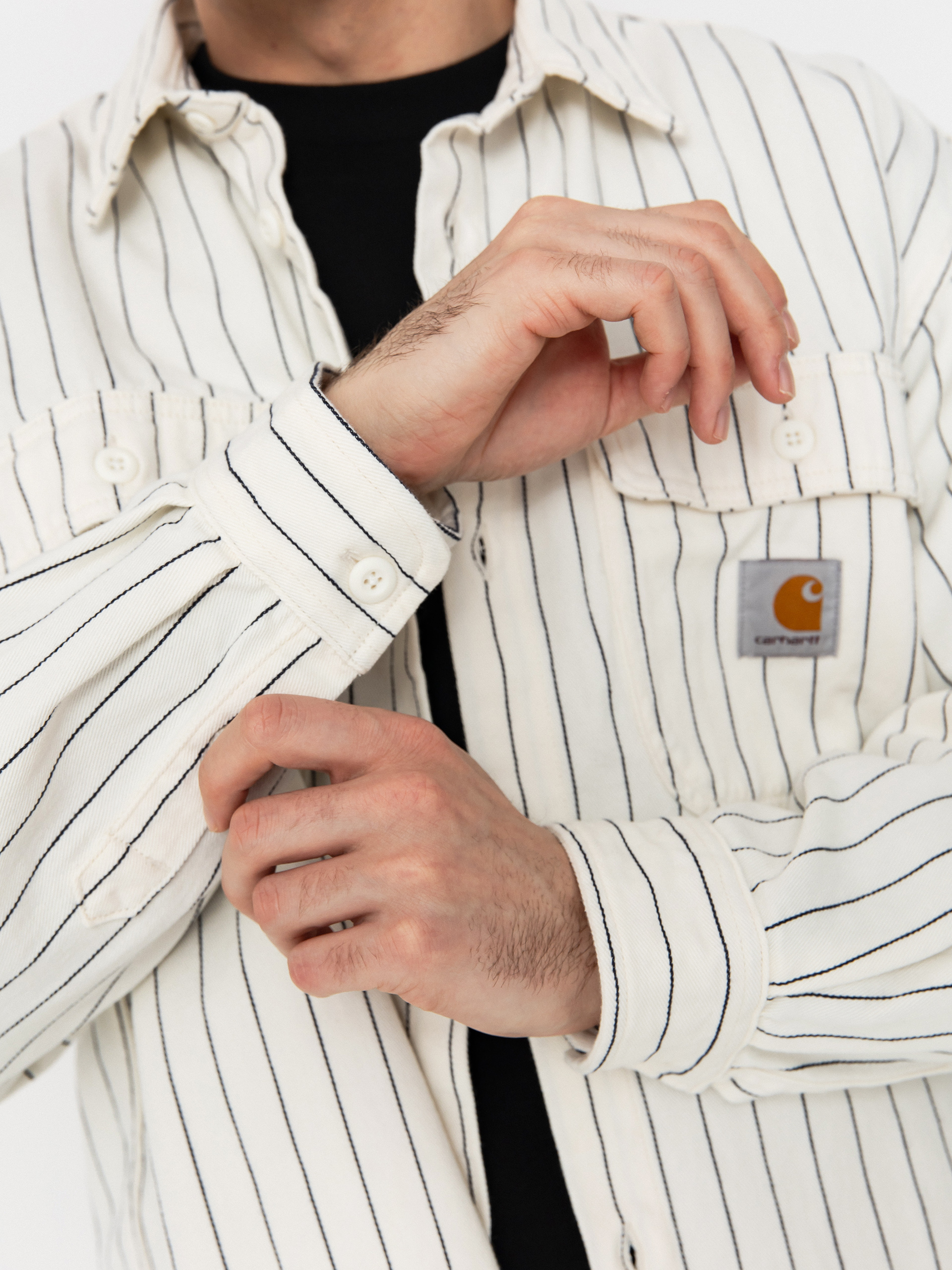 Koszula Carhartt WIP Hendry (seaton stripe/wax/dark navy)