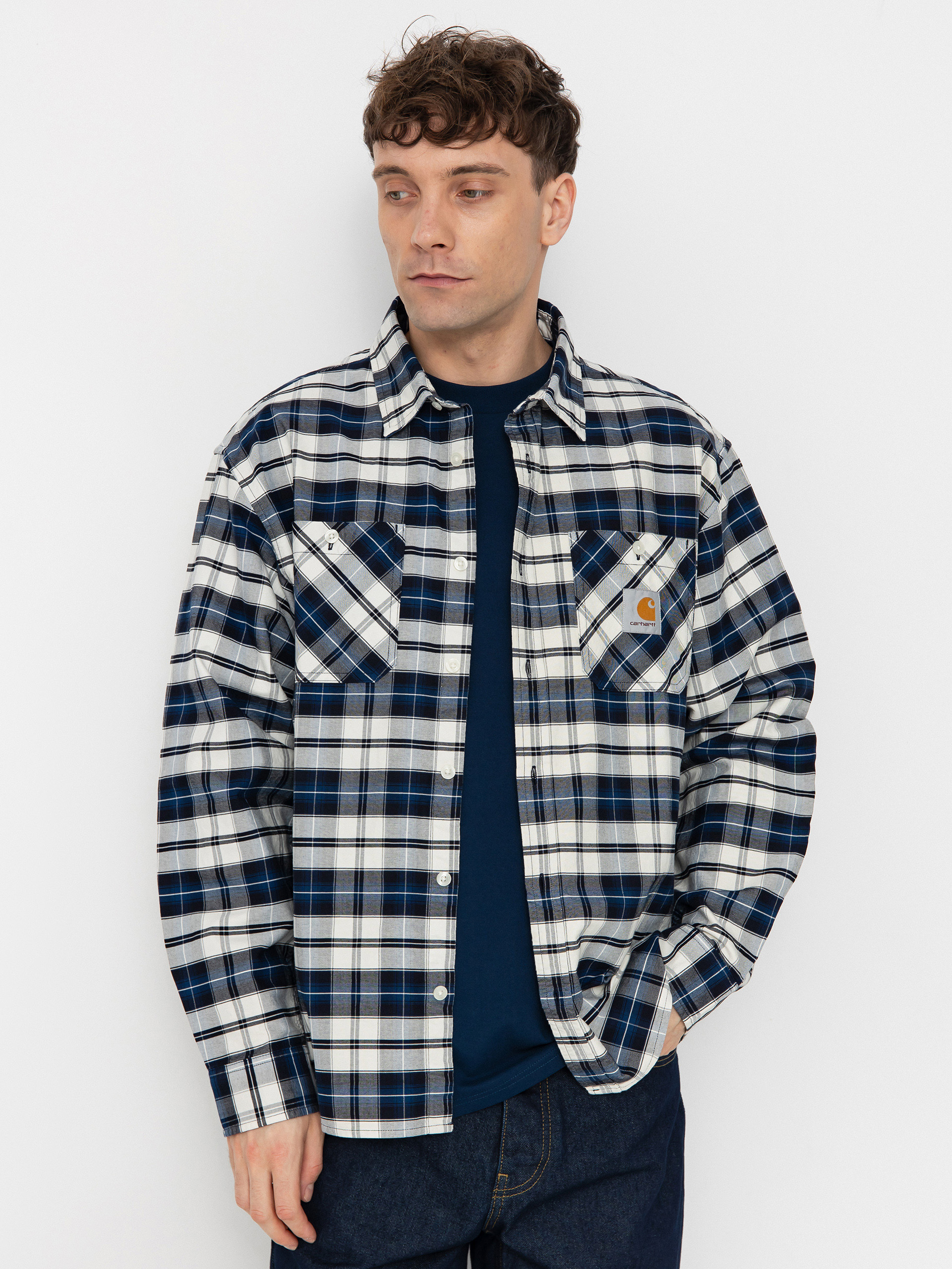 Koszula Carhartt WIP Tarbell (tarbell check/dark navy/white)