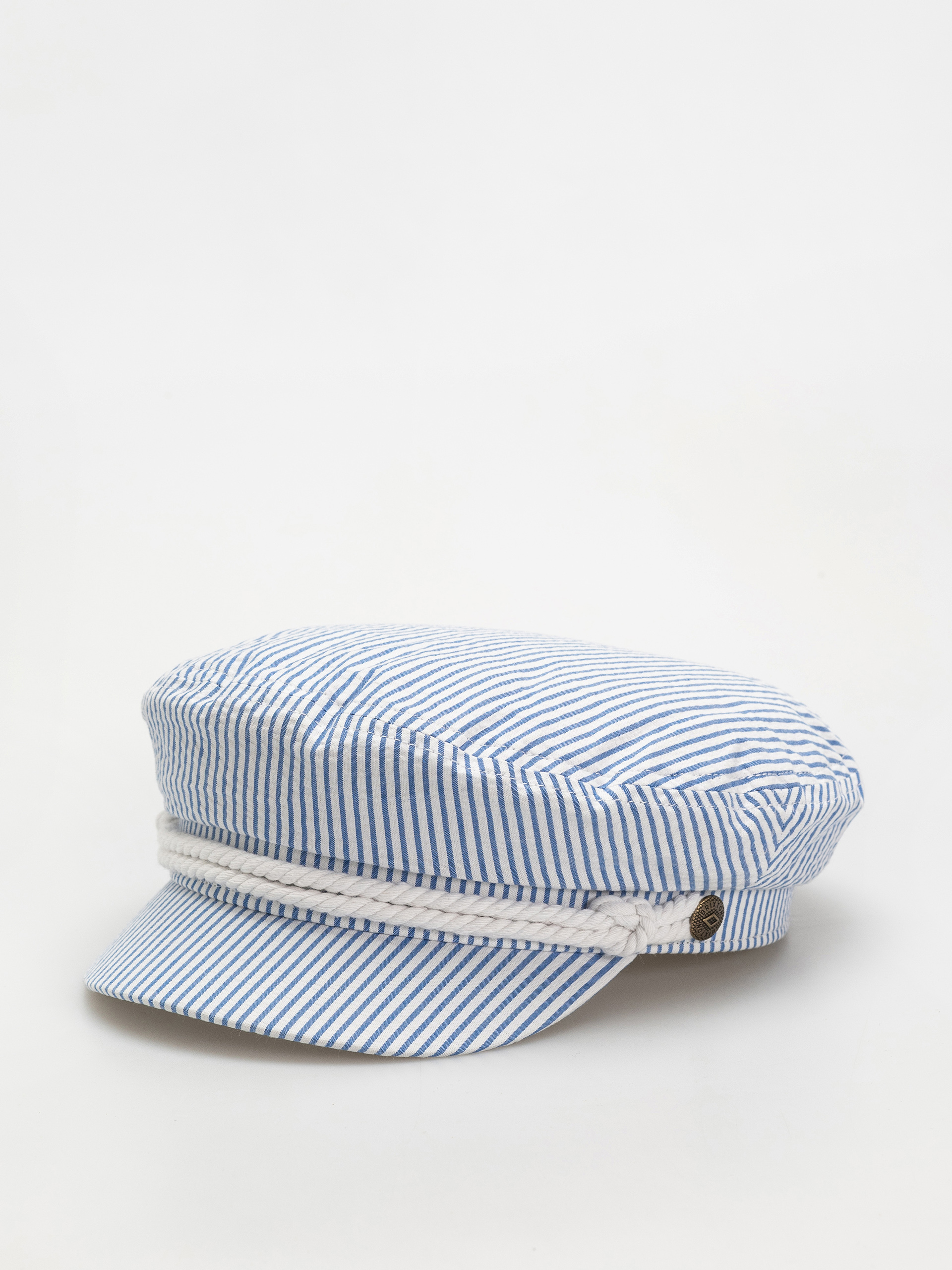 Kaszkiet Brixton Fiddler Cap (off white/blue seersucker)