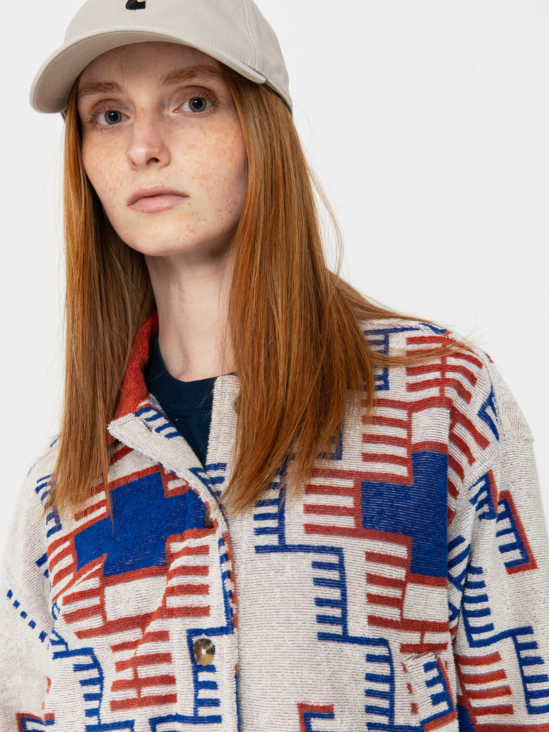 Kurtka Brixton Trail Terry Cloth Trucker Wmn (electronic indigo pattern)