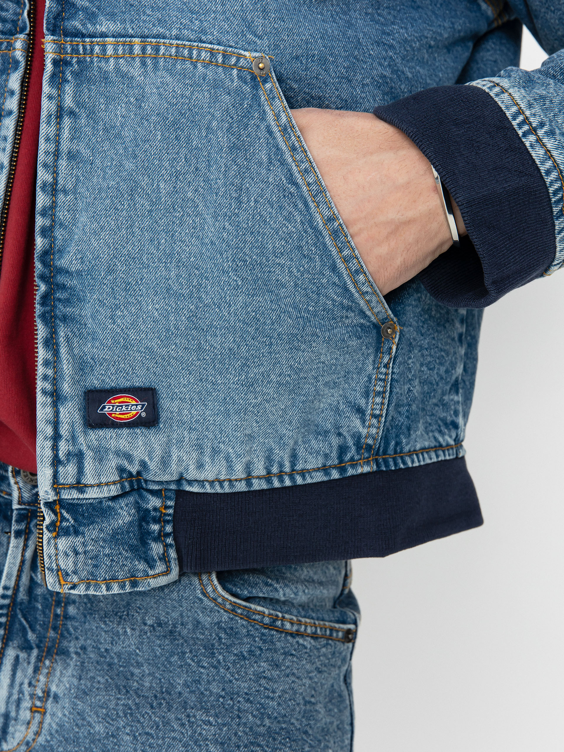 Kurtka Dickies Hooded (rinsed blue w/ fade)