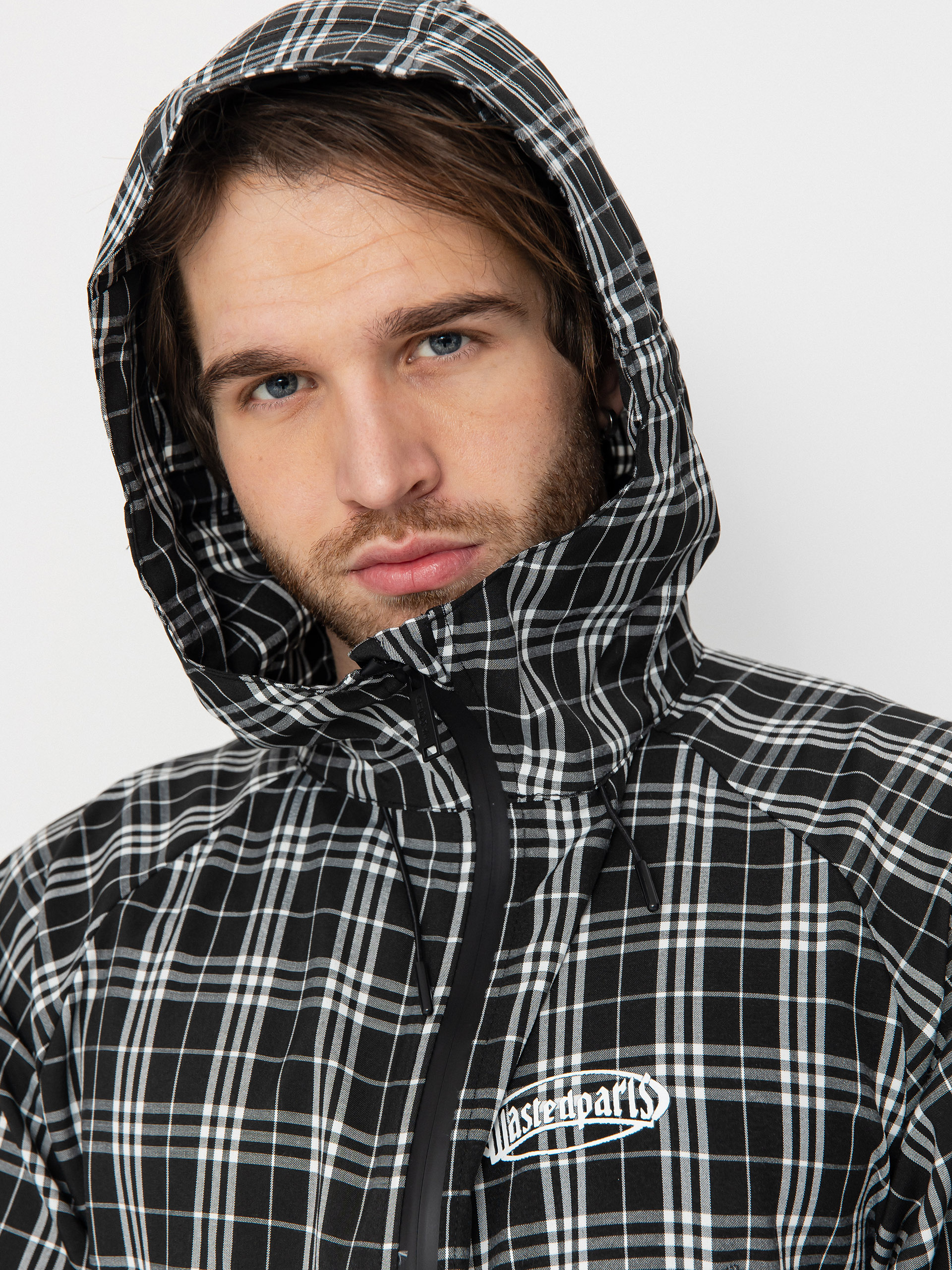 Kurtka Wasted Paris Yard Tartan Windbreaker (black/white)