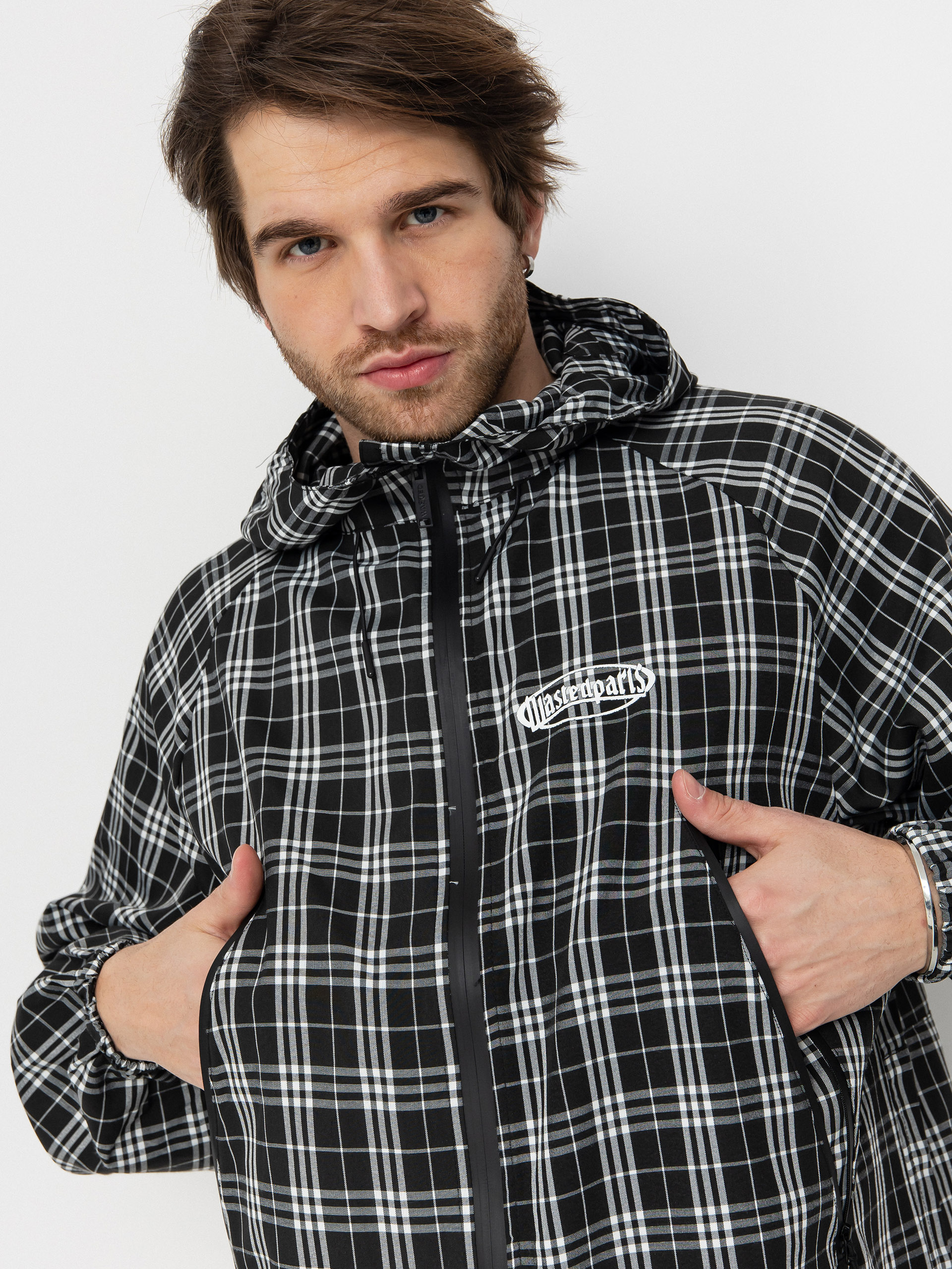 Kurtka Wasted Paris Yard Tartan Windbreaker (black/white)
