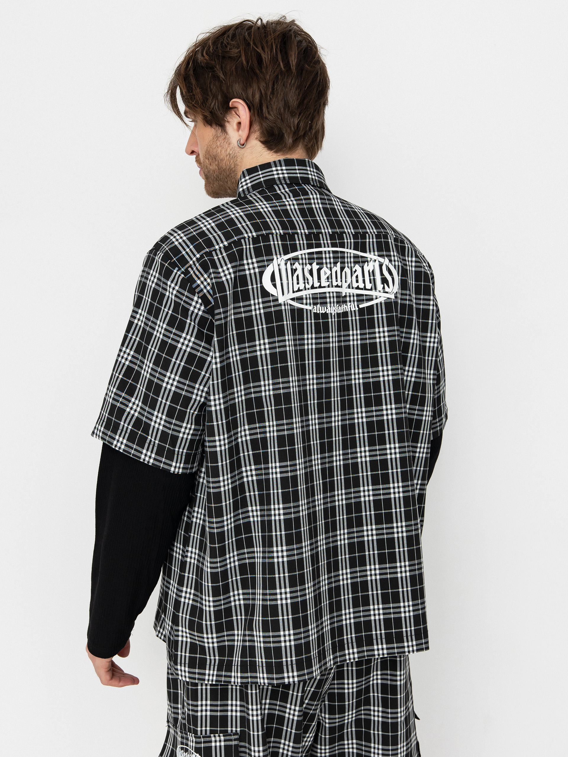 Koszula Wasted Paris Yard Tartan Shirt Age (black/white)