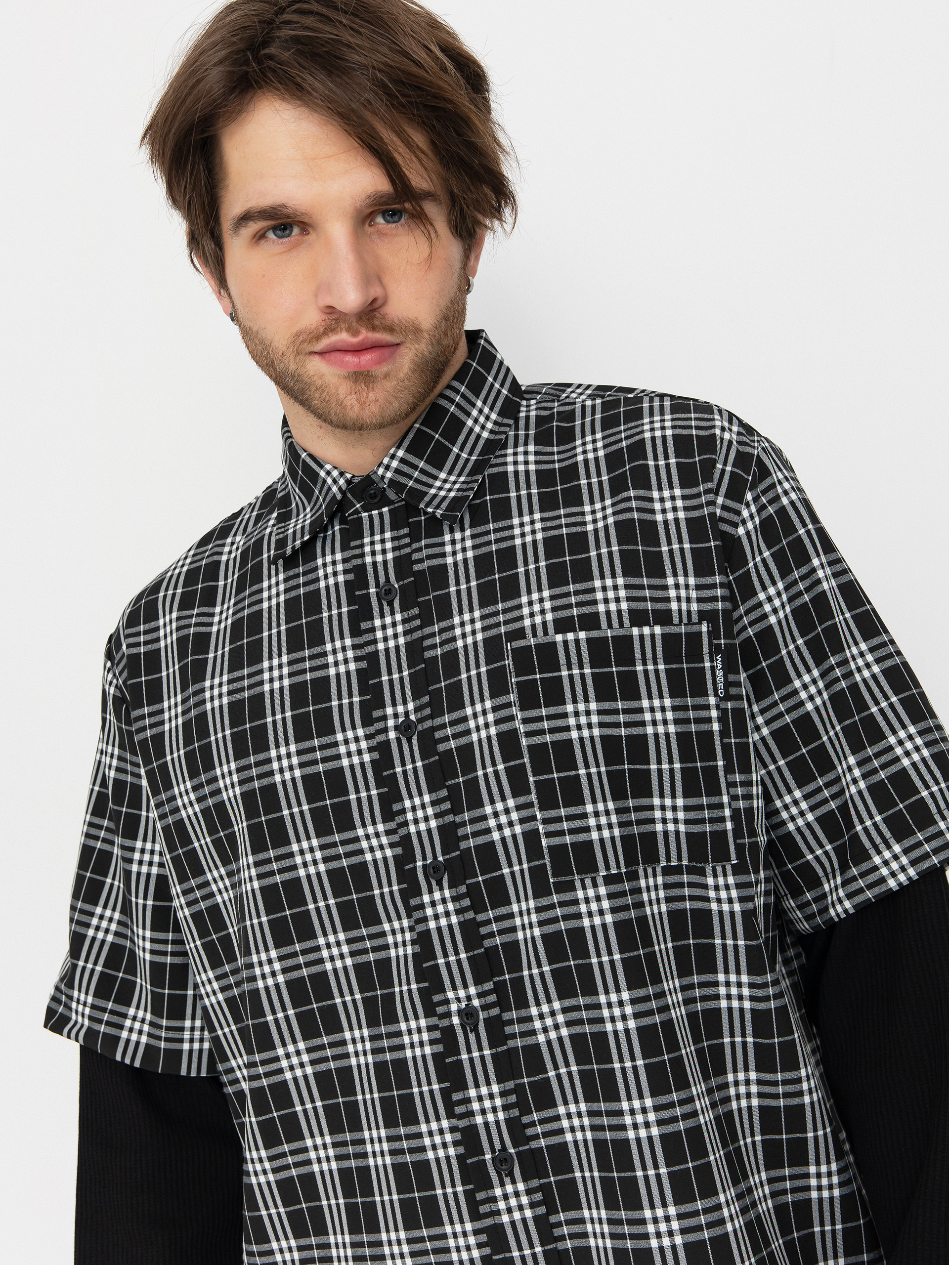 Koszula Wasted Paris Yard Tartan Shirt Age (black/white)
