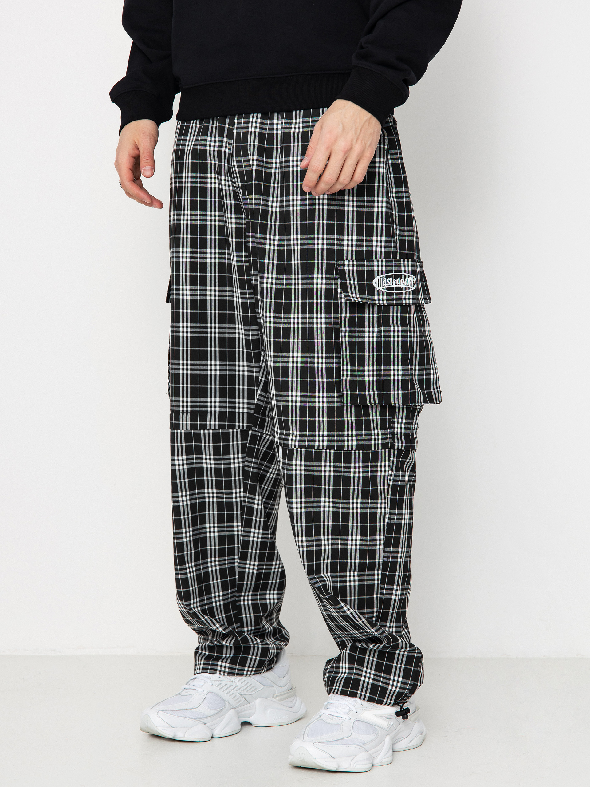 Spodnie Wasted Paris Yard Tartan Hunter (black/white)