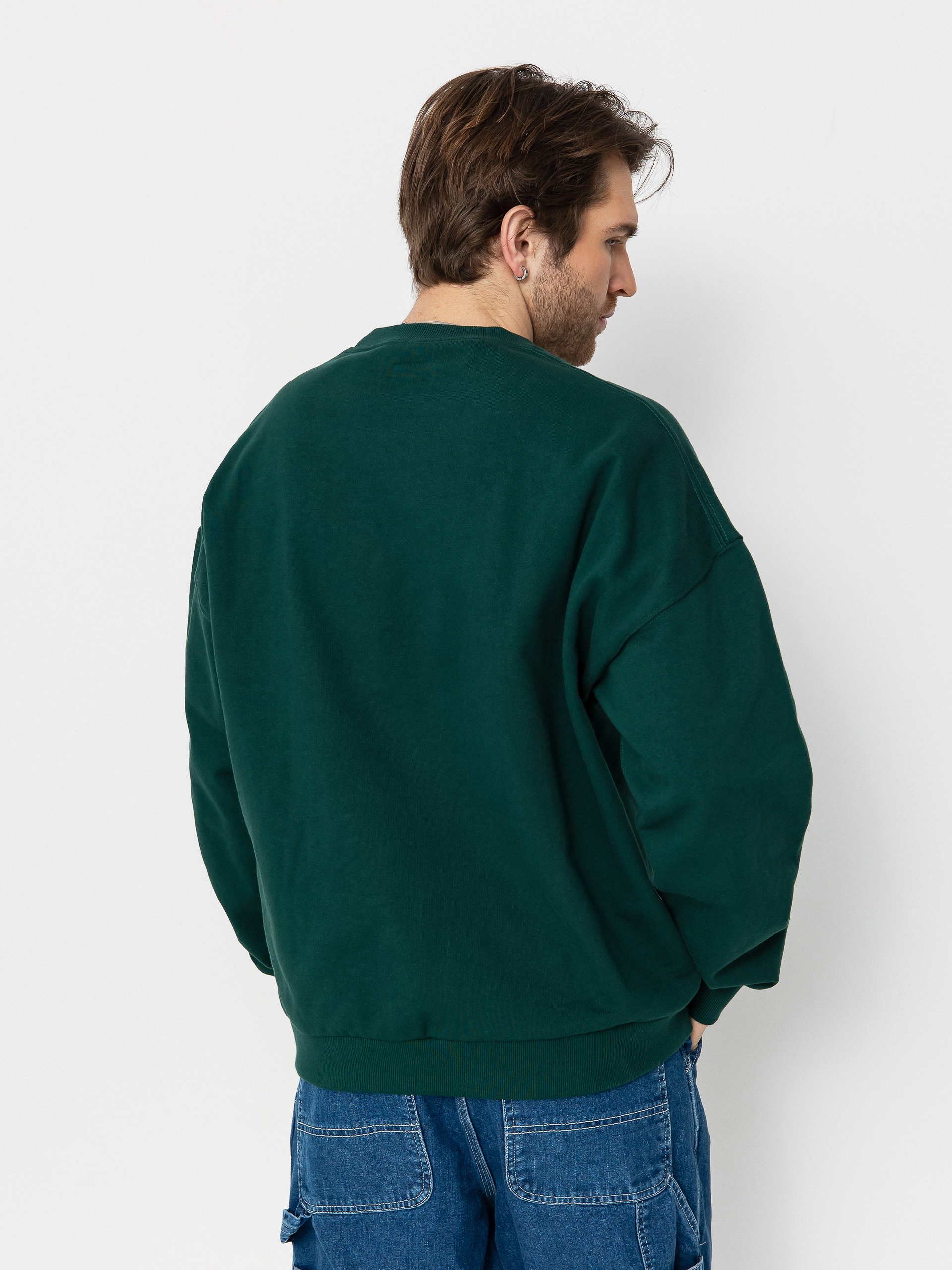 Bluza Brixton Embroidered Heavy Weight Crew (deep emerald)