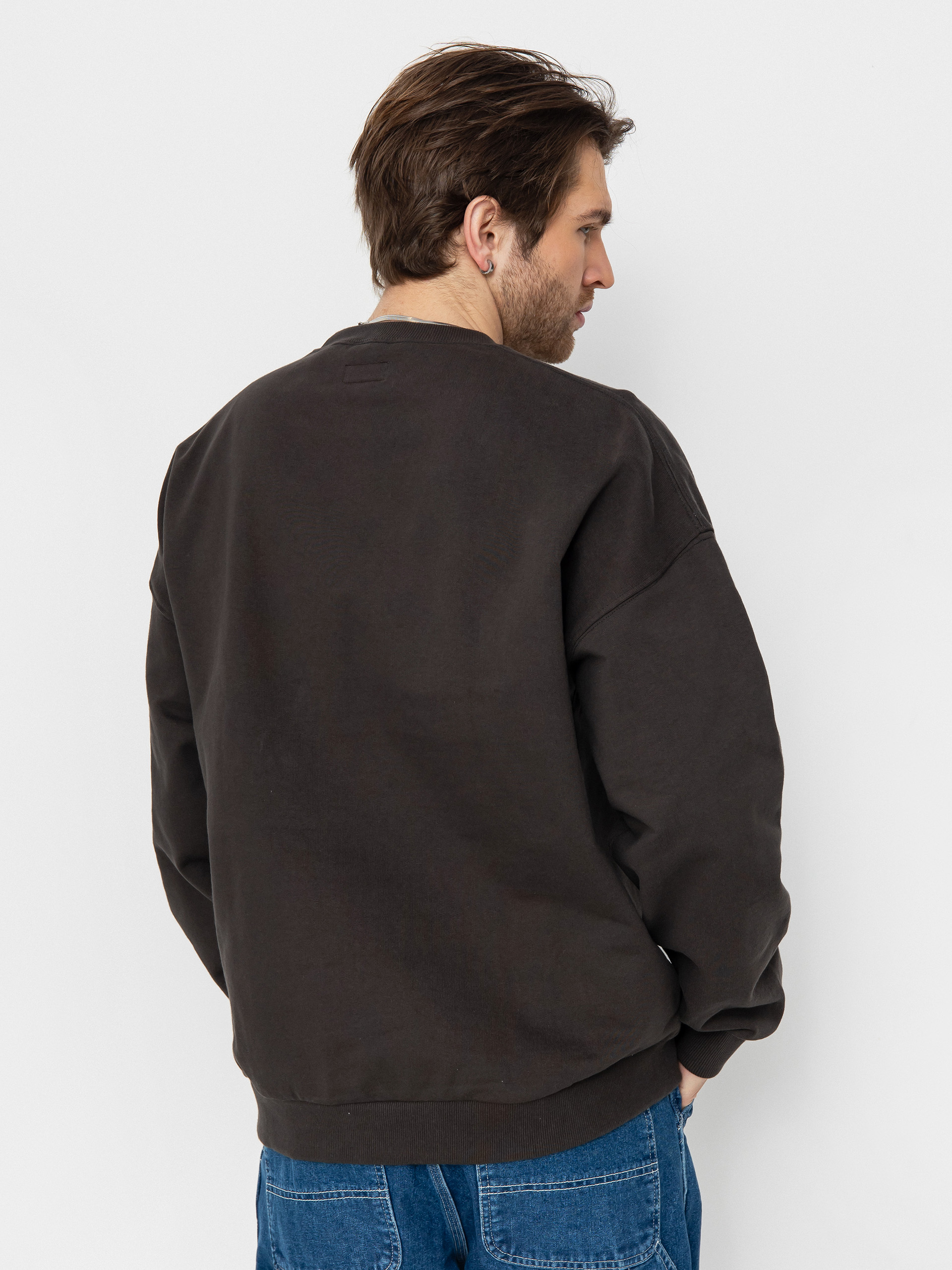 Bluza Brixton Embroidered Heavy Weight Crew (washed black)