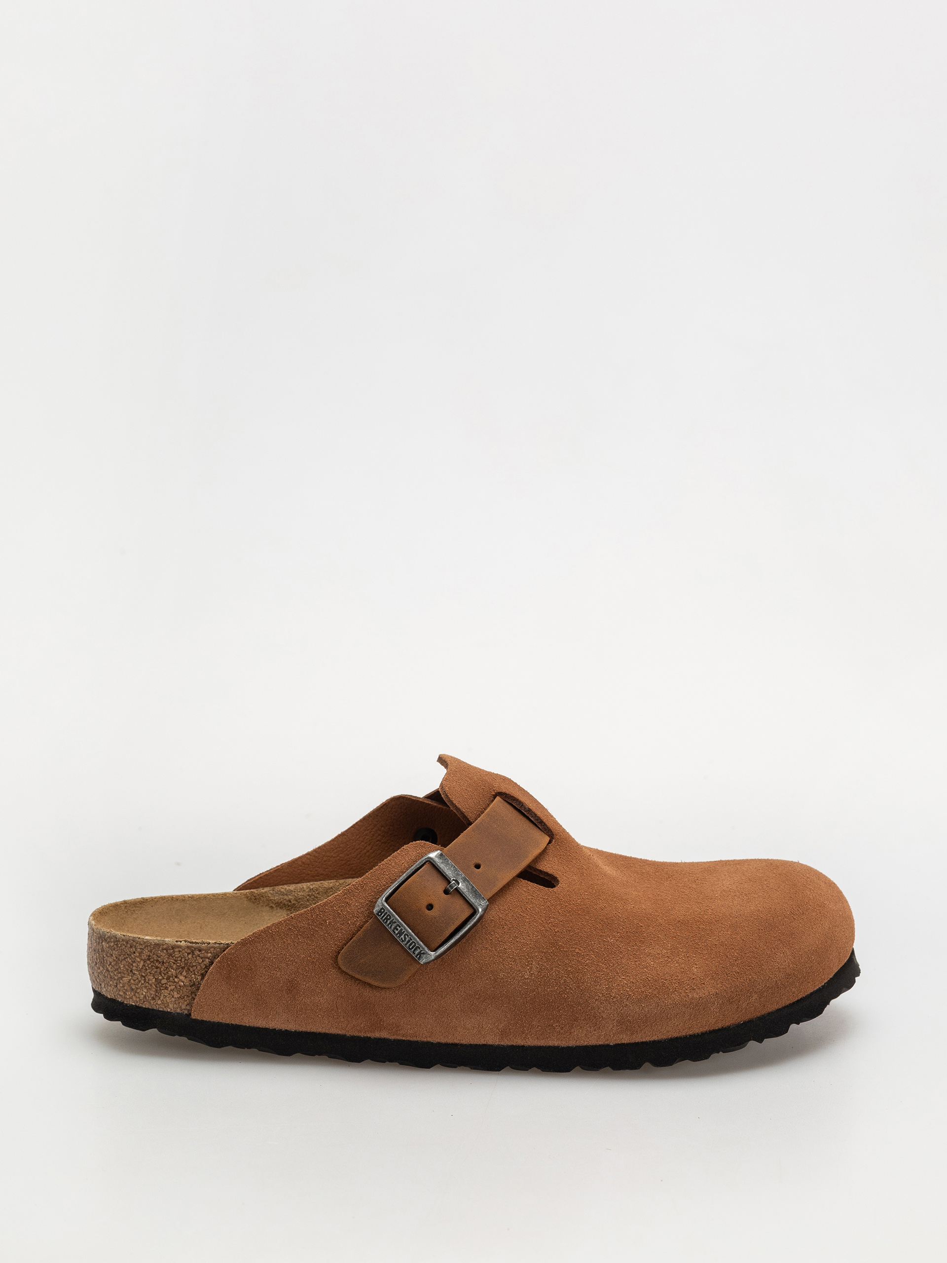 Klapki Birkenstock Boston Suede Oiled Leather Regular - brązowy