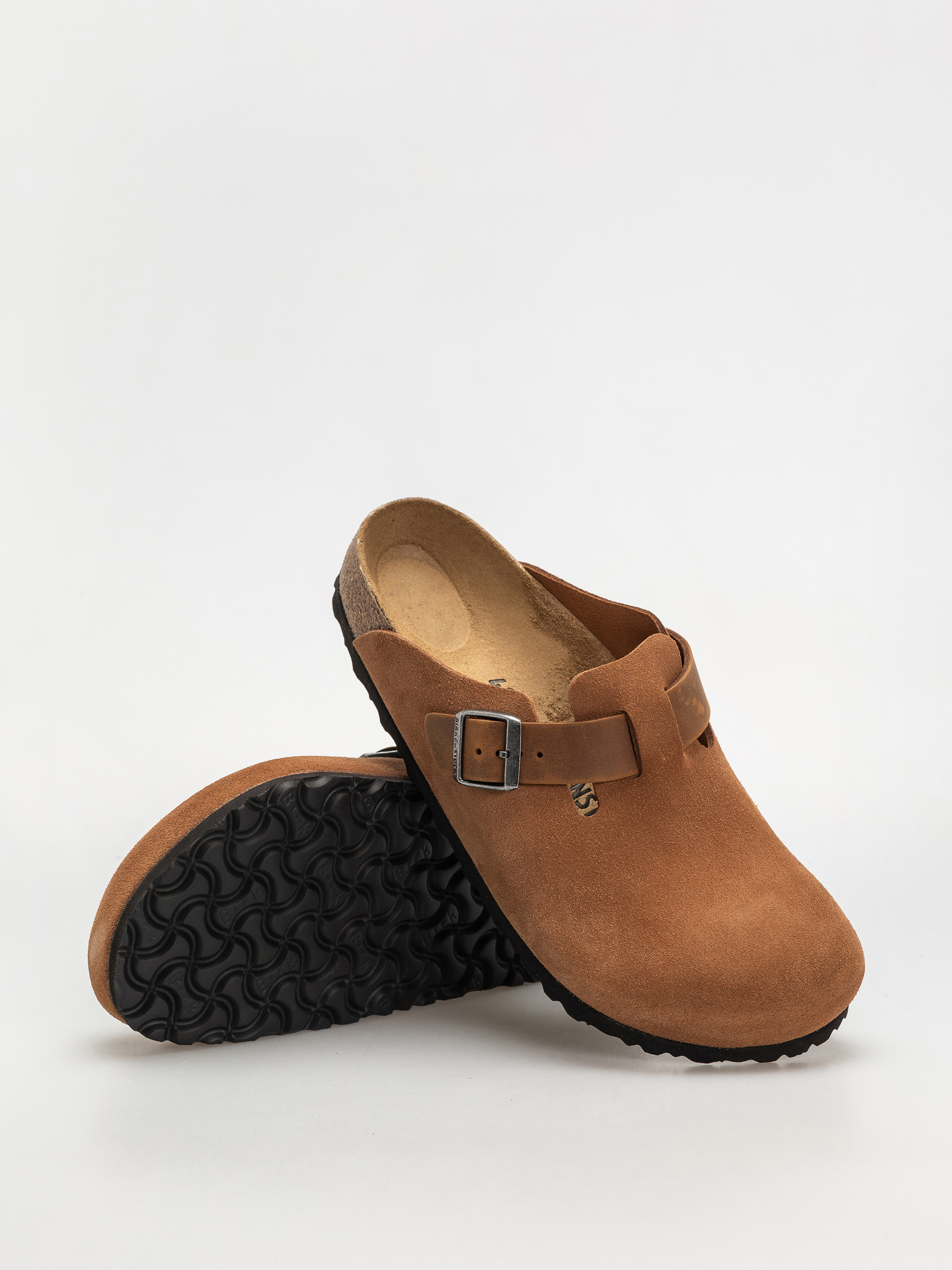 Klapki Birkenstock Boston Suede Oiled Leather Regular (cognac)