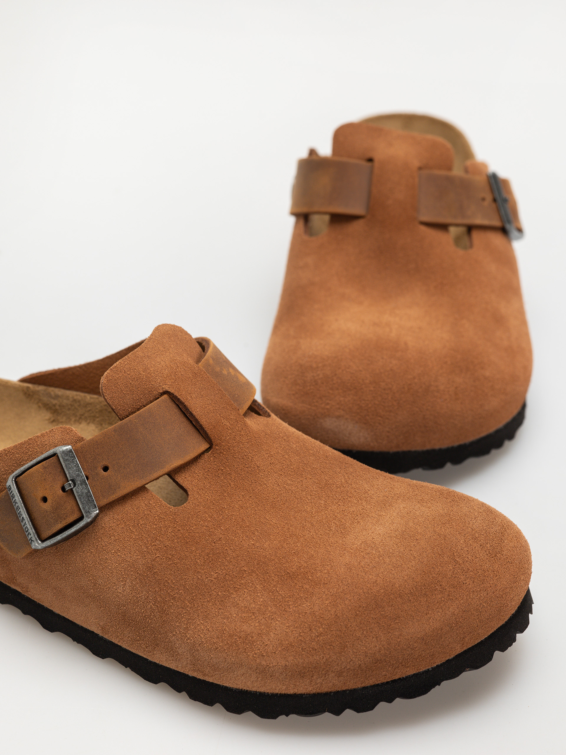 Klapki Birkenstock Boston Suede Oiled Leather Regular (cognac)