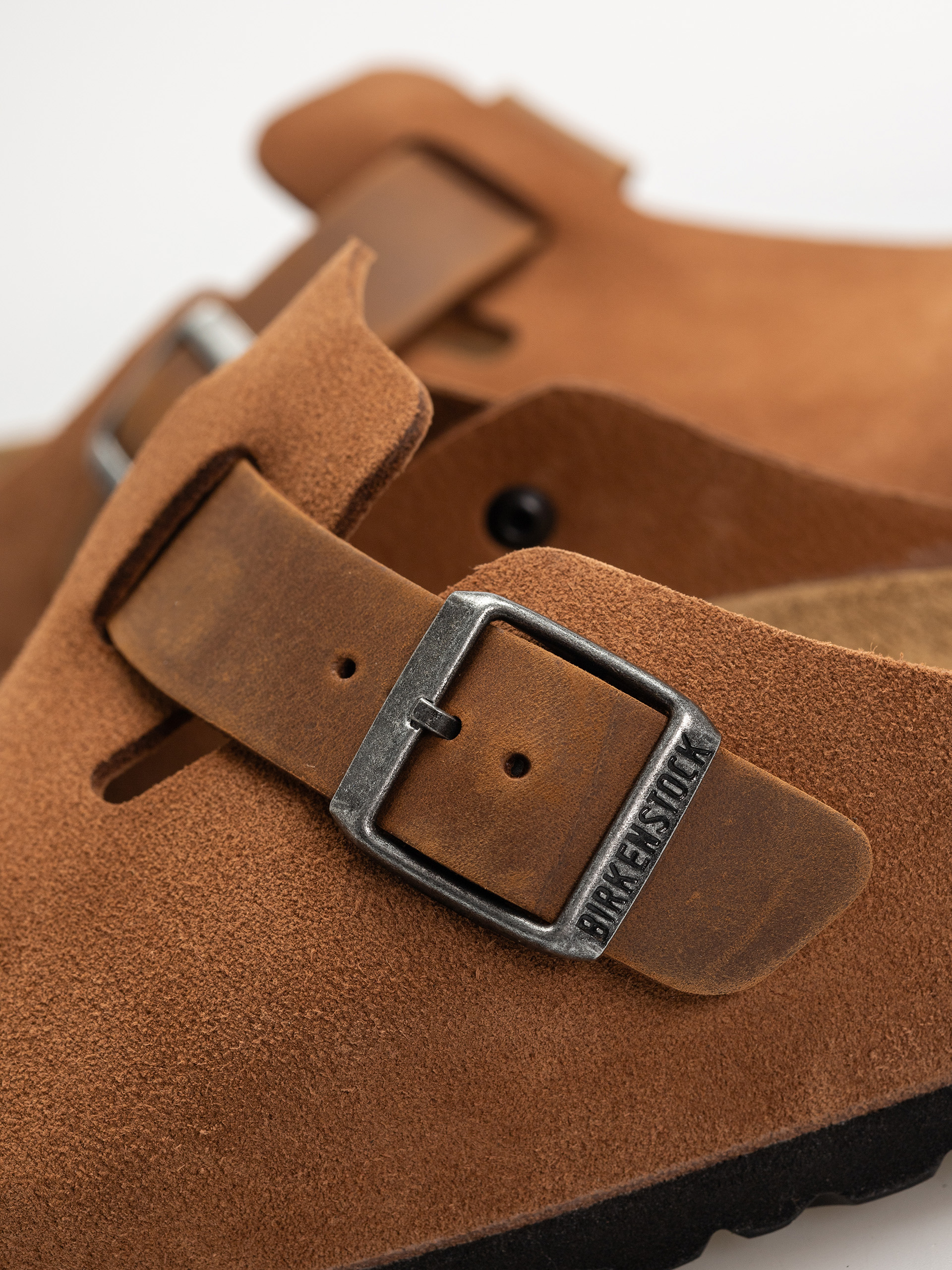 Klapki Birkenstock Boston Suede Oiled Leather Regular (cognac)
