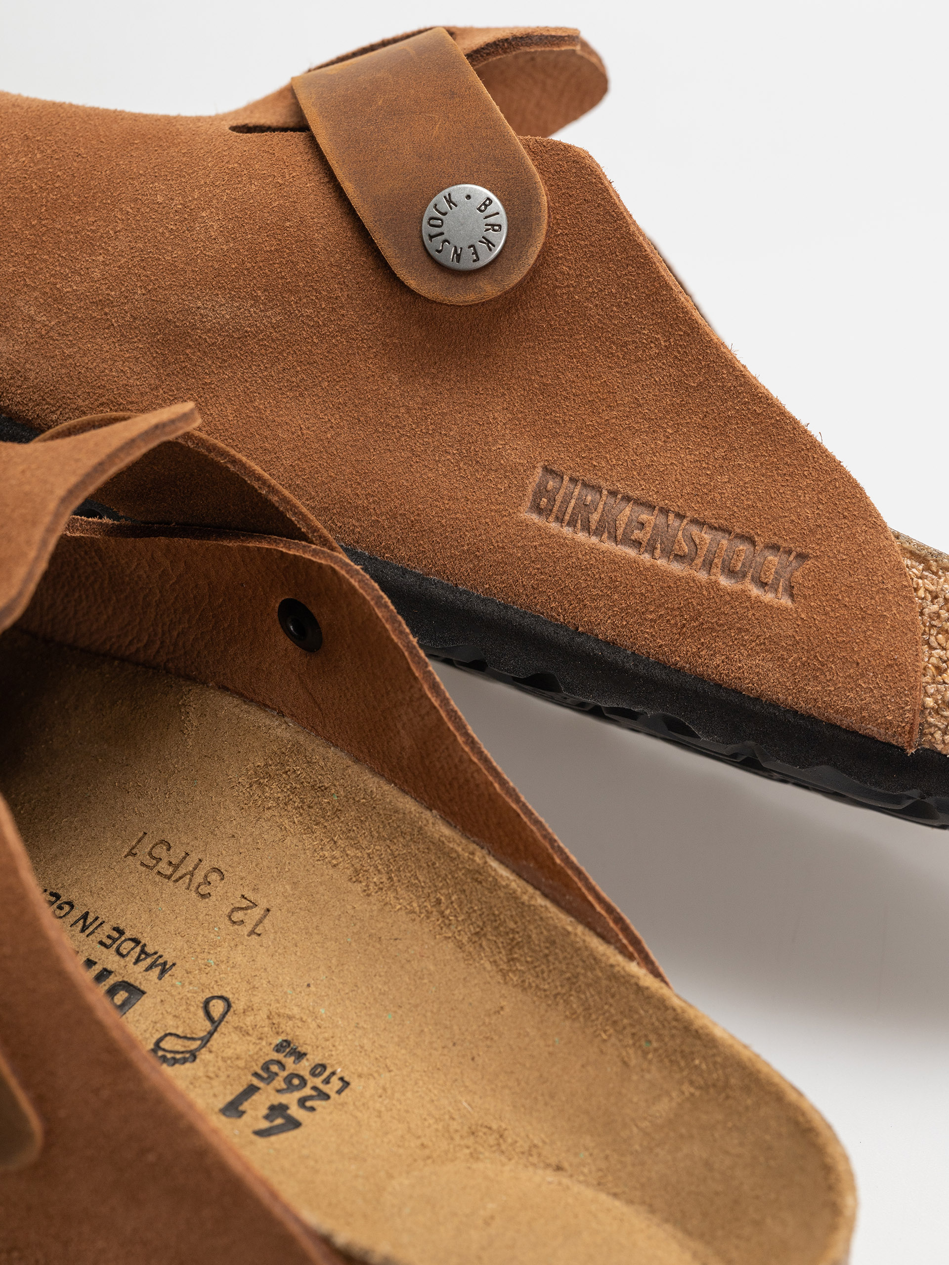 Klapki Birkenstock Boston Suede Oiled Leather Regular (cognac)