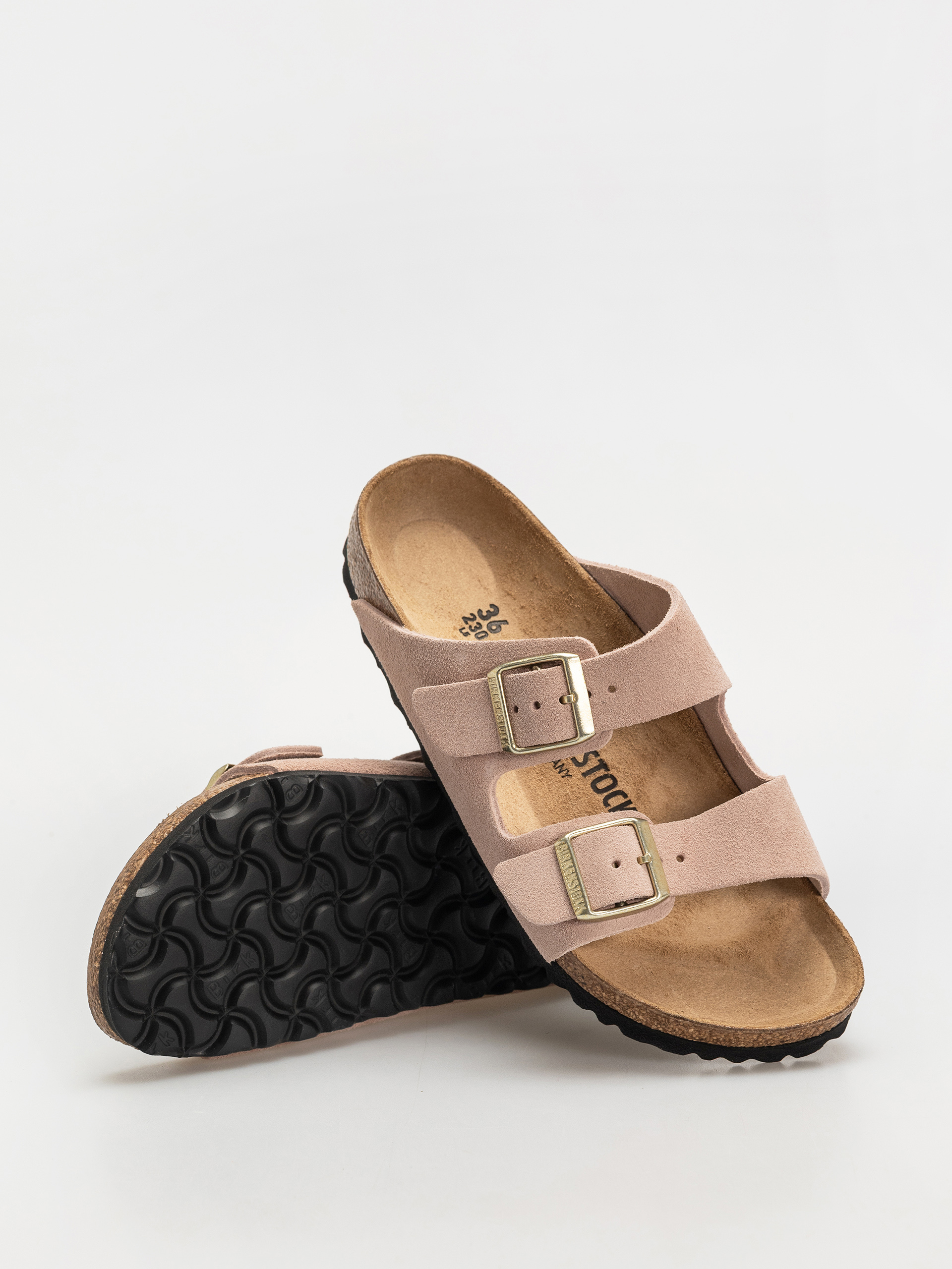 Klapki Birkenstock Arizona Suede Leather Narrow Wmn (light rose)