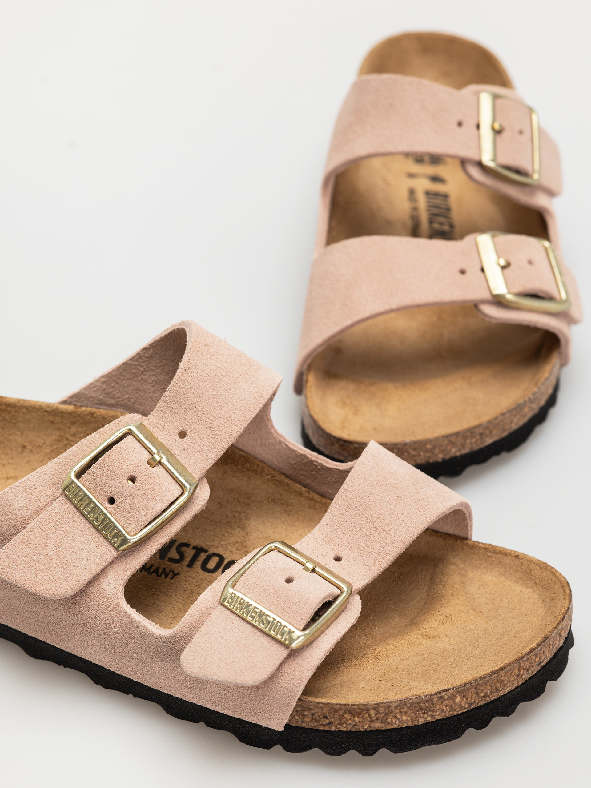 Klapki Birkenstock Arizona Suede Leather Narrow Wmn (light rose)