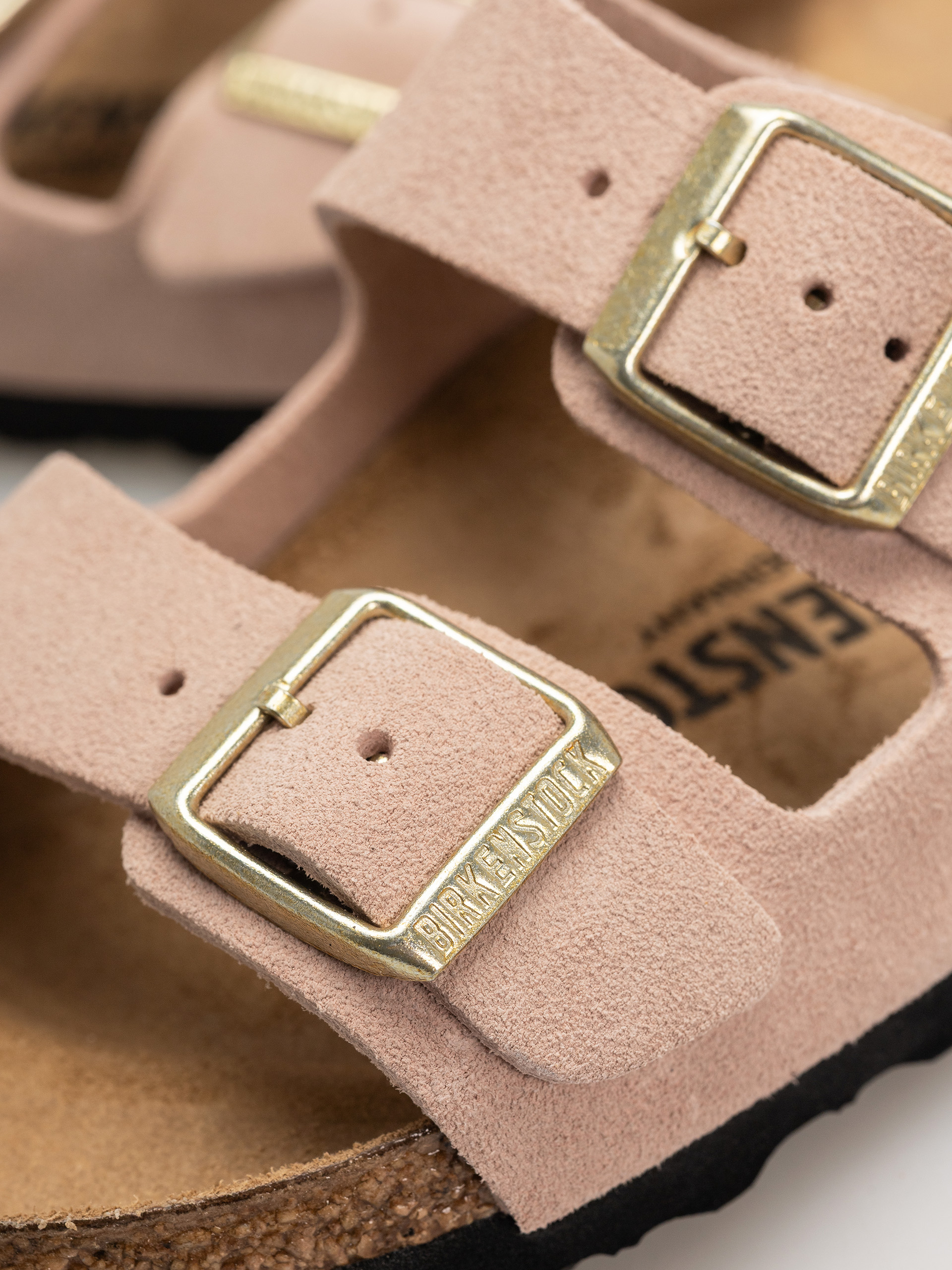 Klapki Birkenstock Arizona Suede Leather Narrow Wmn (light rose)