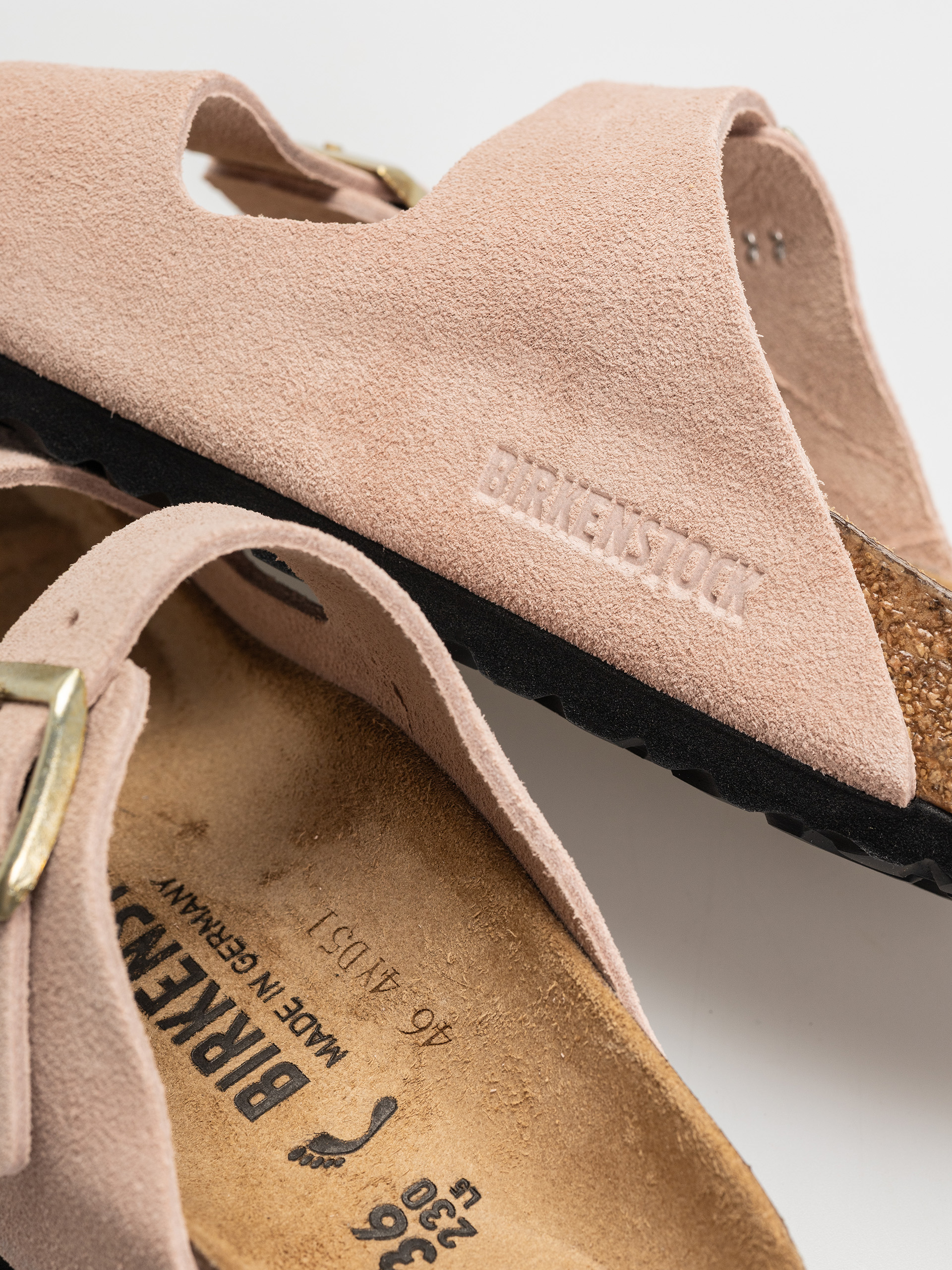 Klapki Birkenstock Arizona Suede Leather Narrow Wmn (light rose)