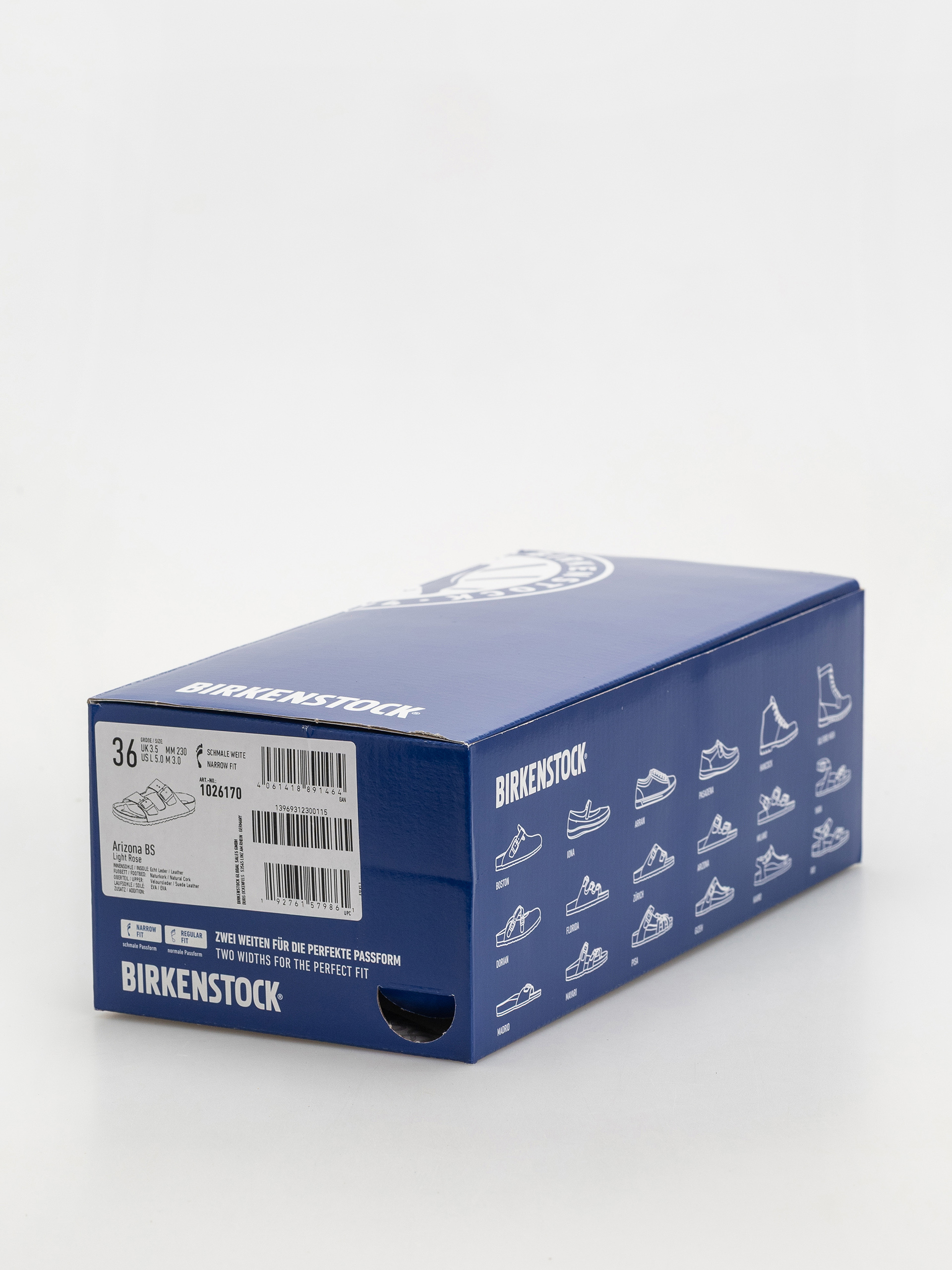 Klapki Birkenstock Arizona Suede Leather Narrow Wmn (light rose)