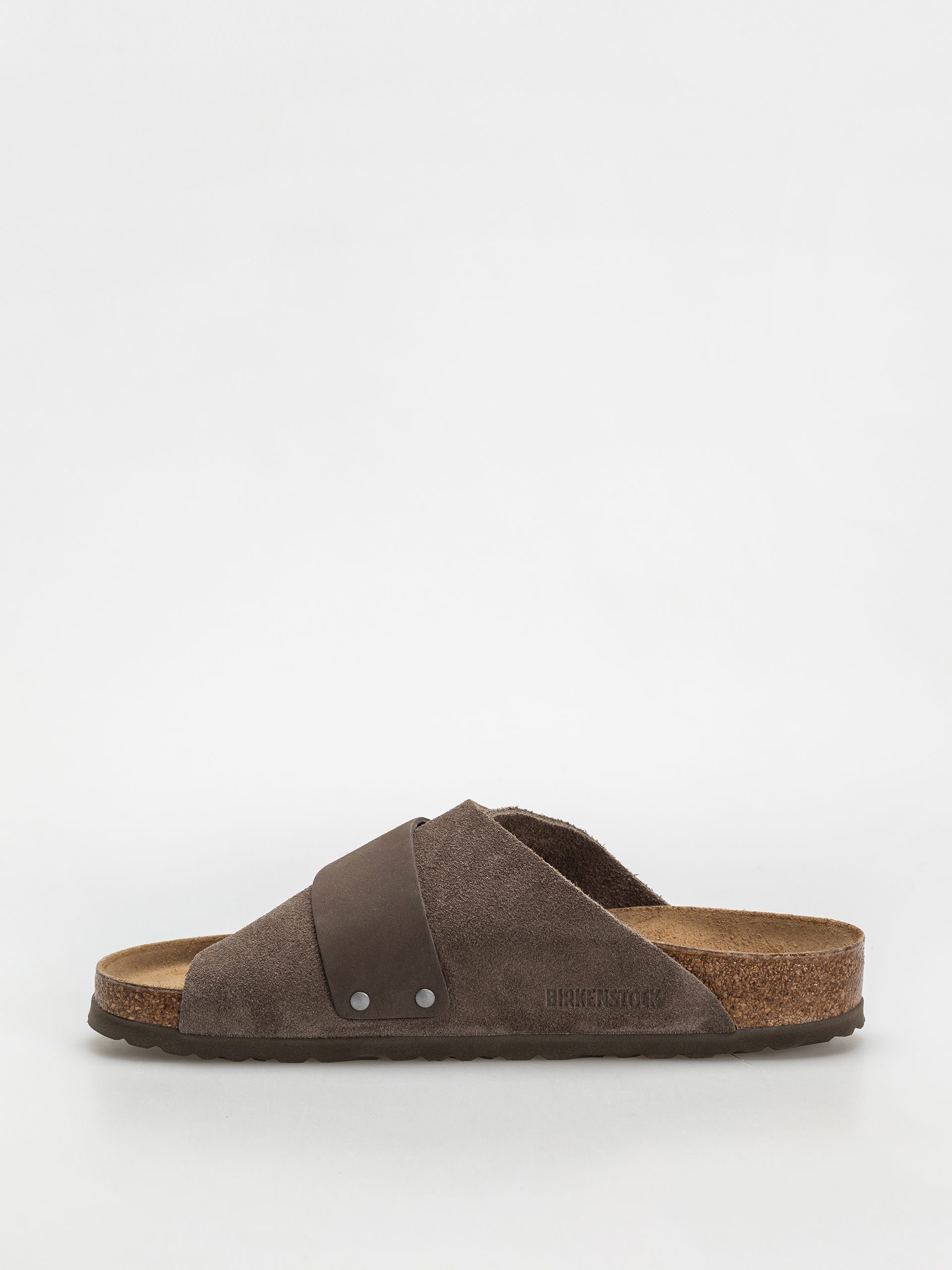 Klapki Birkenstock Kyoto Nubuck Suede Leather Regular (concrete gray)