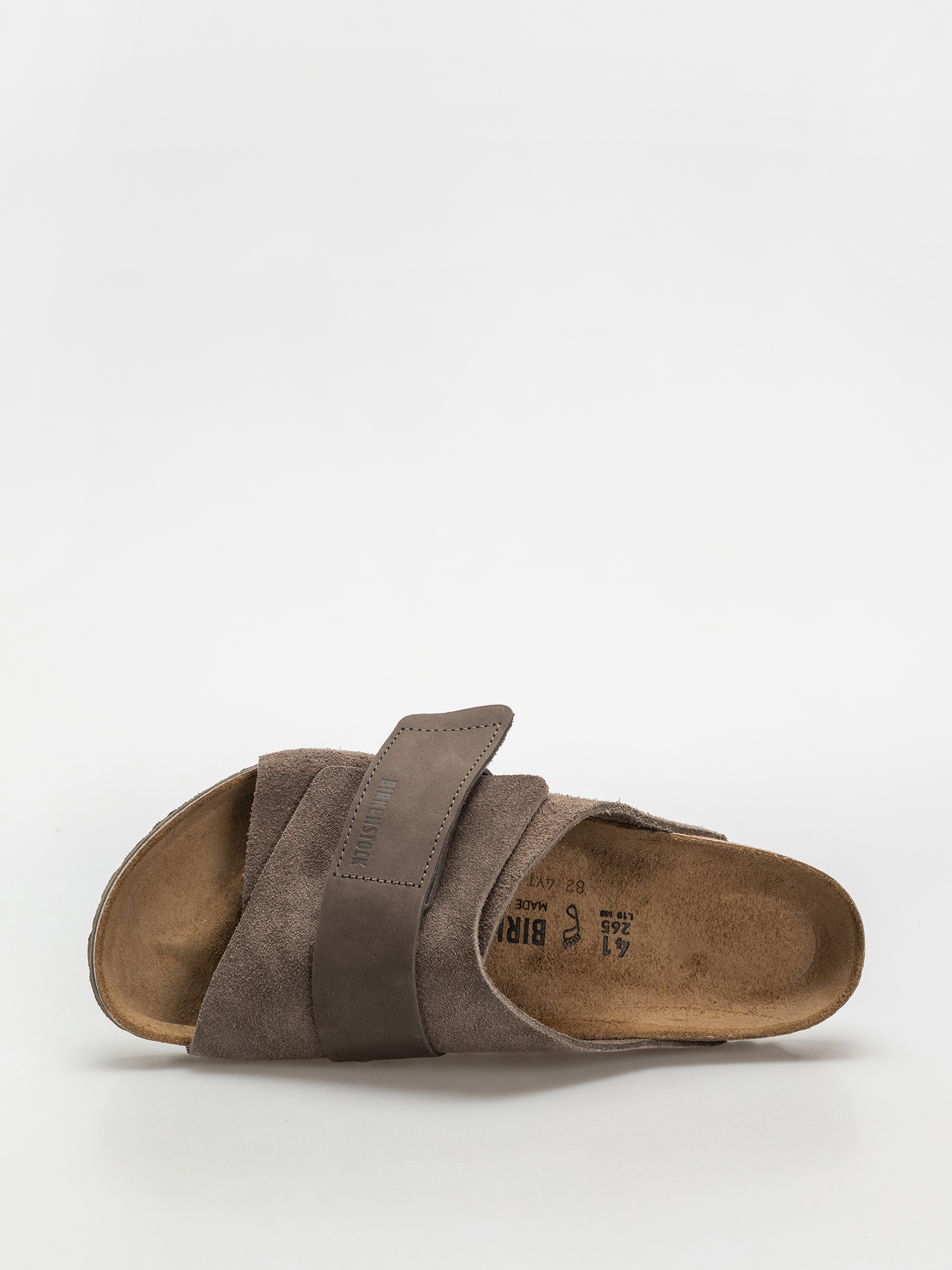 Klapki Birkenstock Kyoto Nubuck Suede Leather Regular (concrete gray)