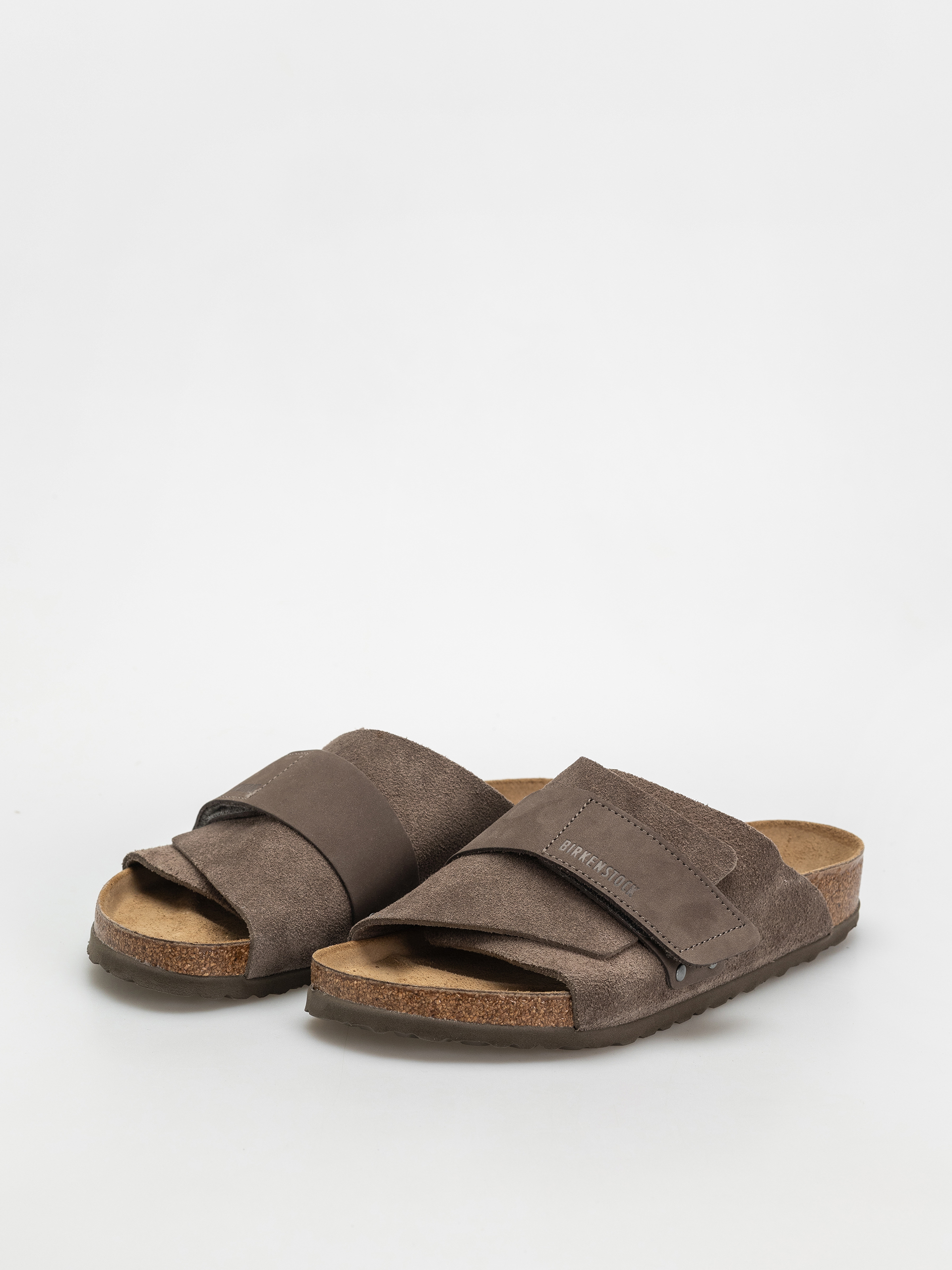 Klapki Birkenstock Kyoto Nubuck Suede Leather Regular (concrete gray)
